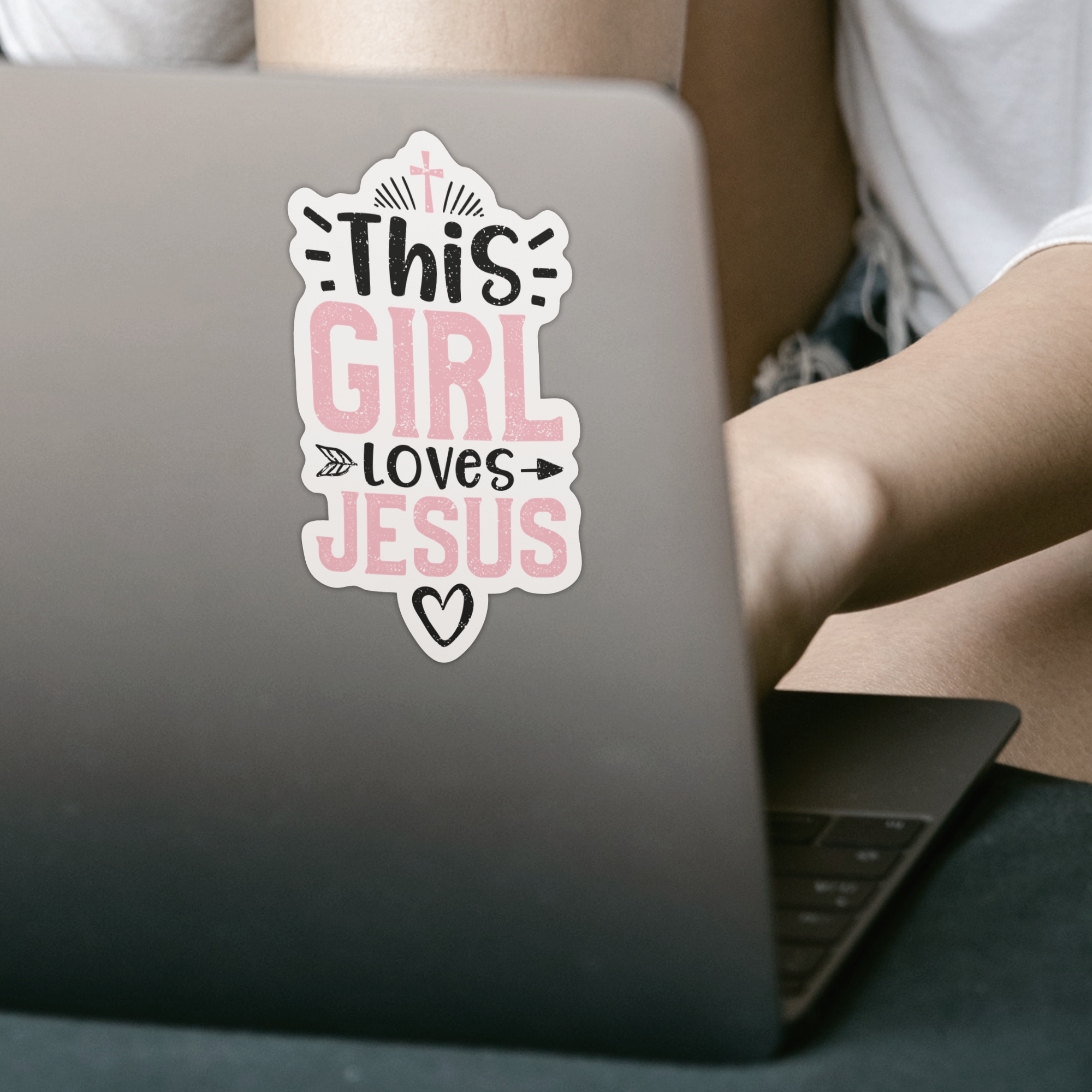 This Girl Loves Jesus Sticker - DESIGNSBYJNK5.COM