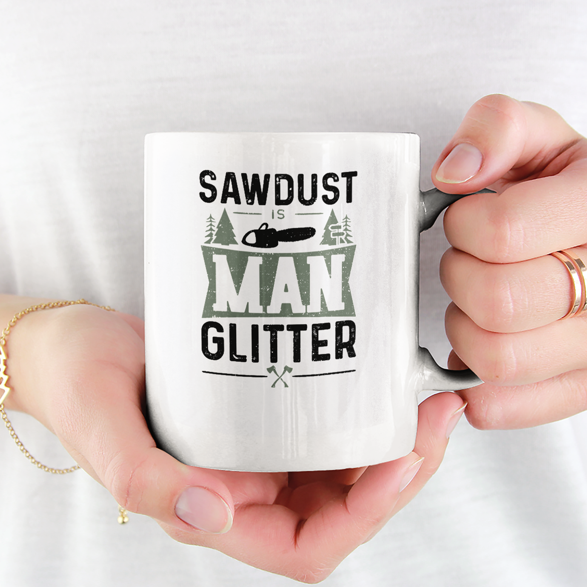 Sawdust Is Man Glitter Tasse - DESIGNSBYJNK5.COM