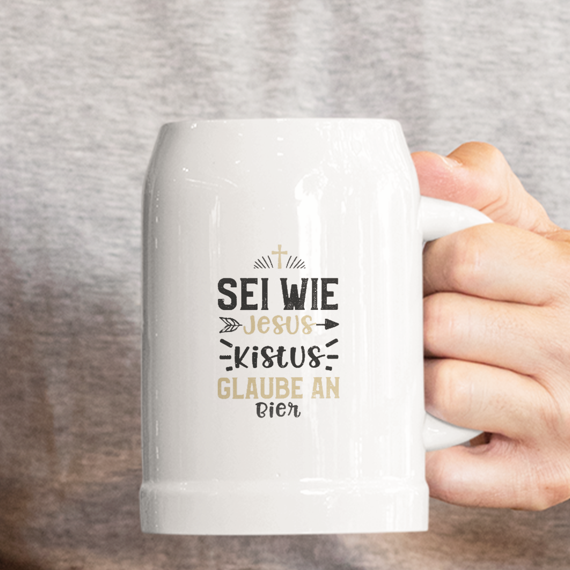 Sei wie Jesus Kistus Glaube an Bier Bierkrug - DESIGNSBYJNK5.COM