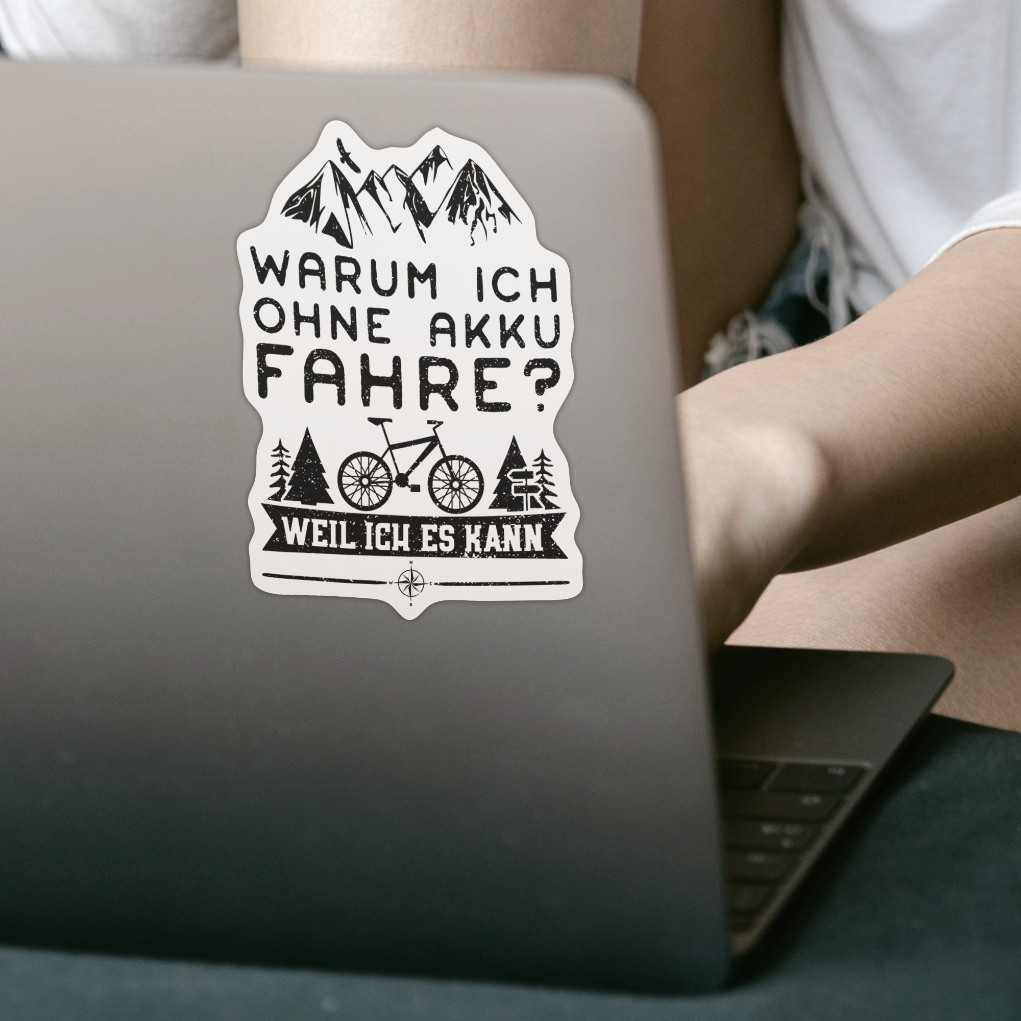 Warum Ich Ohne Akku Fahre? Weil Ich Es Kann Sticker - DESIGNSBYJNK5.COM