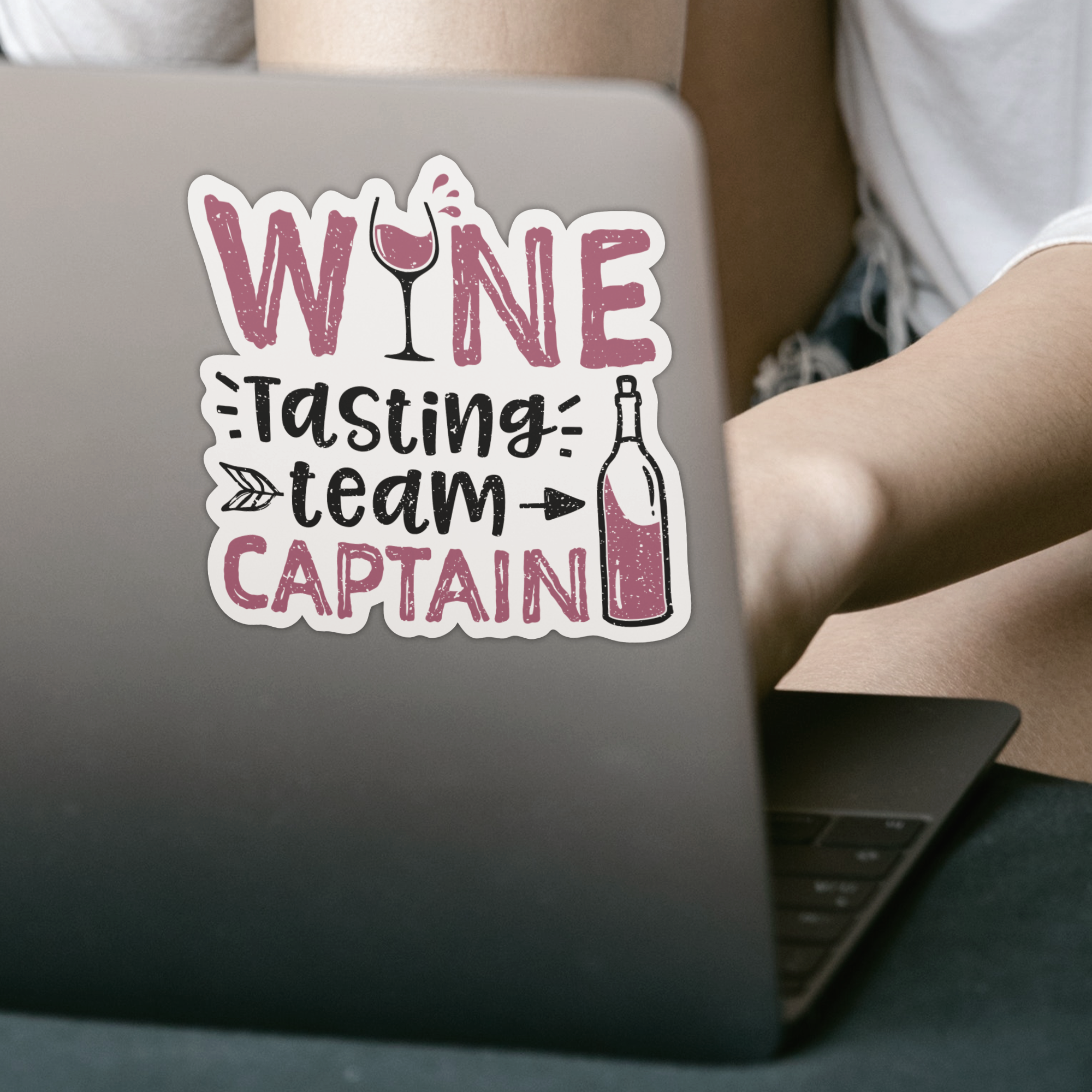 Wine Tasting Team Captain Sticker - DESIGNSBYJNK5.COM