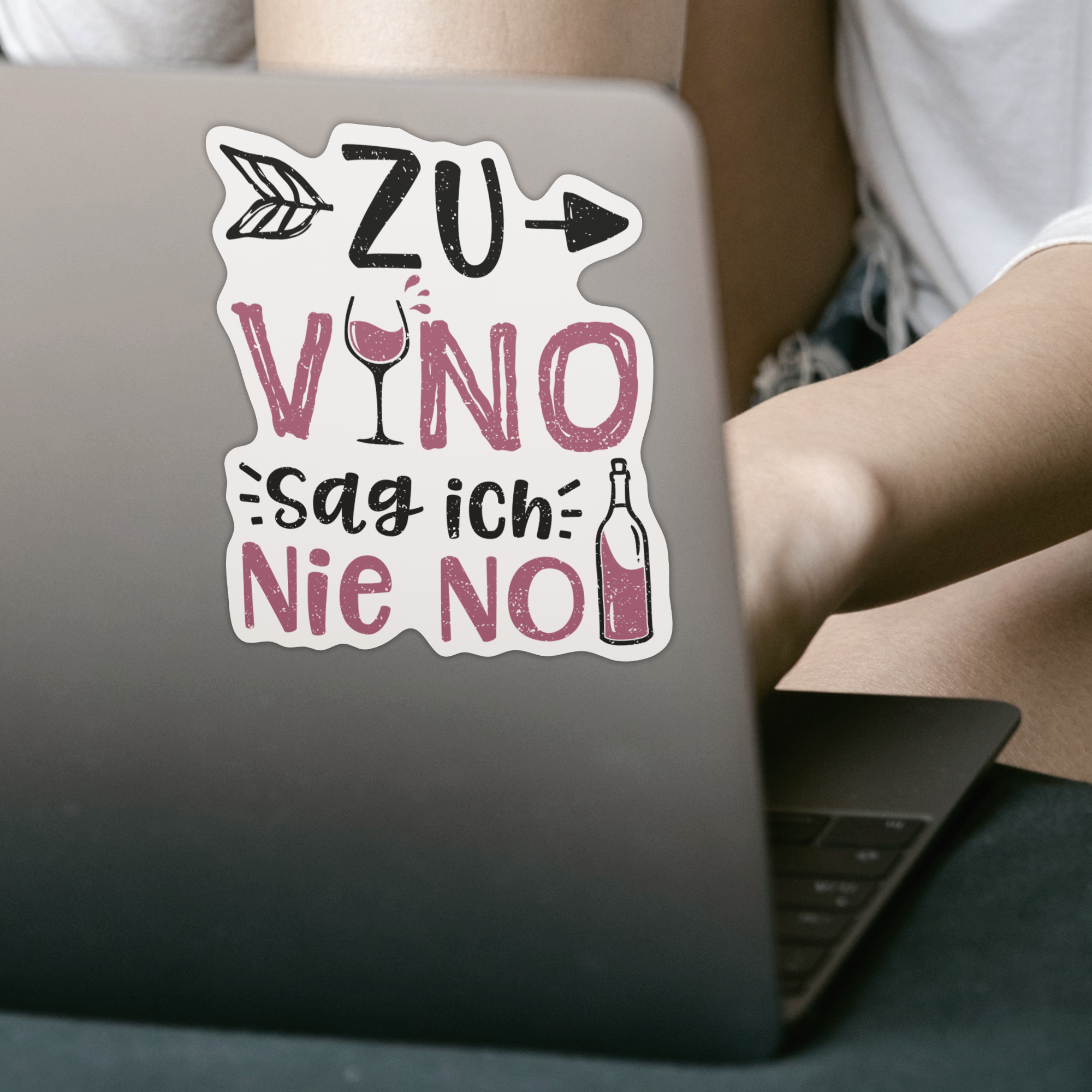 Zu Vino Sag Ich Nie No Sticker - DESIGNSBYJNK5.COM