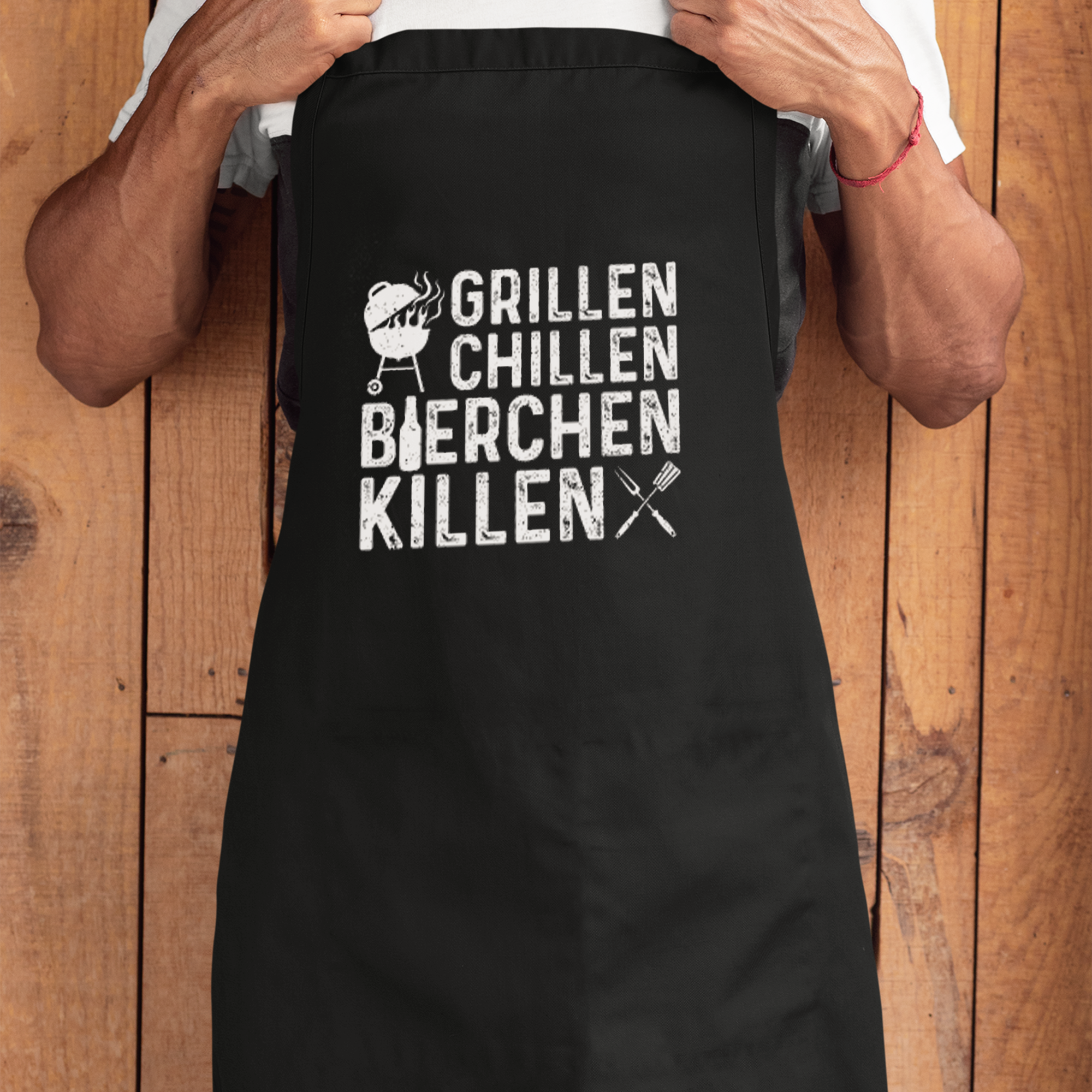 Grillen Chillen Bierchen Killen Grillschürze - DESIGNSBYJNK5.COM