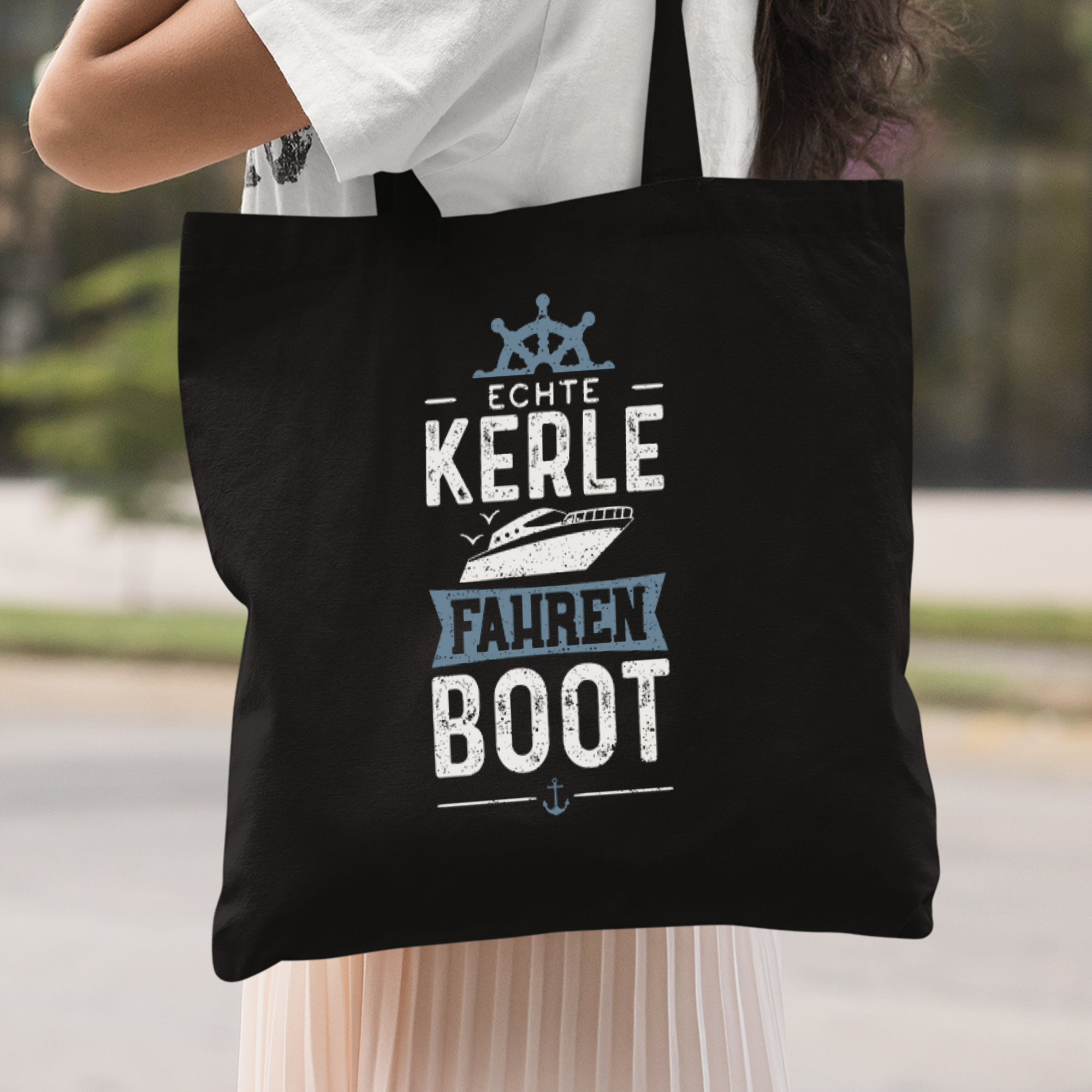 Echte Kerle Fahren Boot Stoffbeutel - DESIGNSBYJNK5.COM