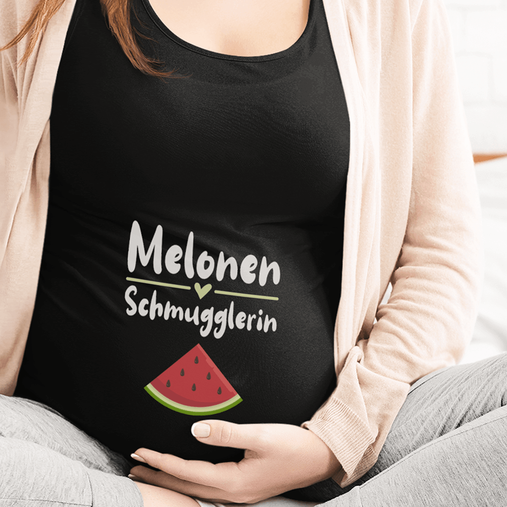Melonen Schmugglerin Schwangerschafts T-Shirt - DESIGNSBYJNK5.COM