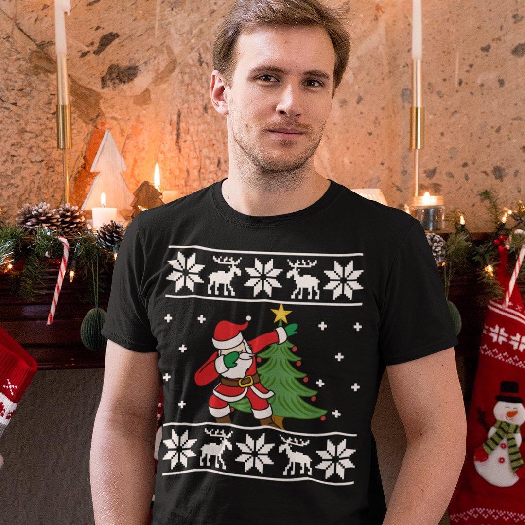 Ugly Christmas Sweater Style Weihnachtsmann Dab T-Shirt (Unisex) - DESIGNSBYJNK5.COM