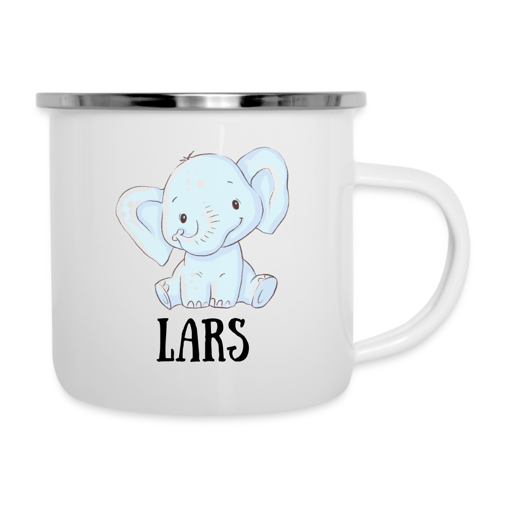 Elefant + Namen Kindertasse (personalisierbar) - weiß