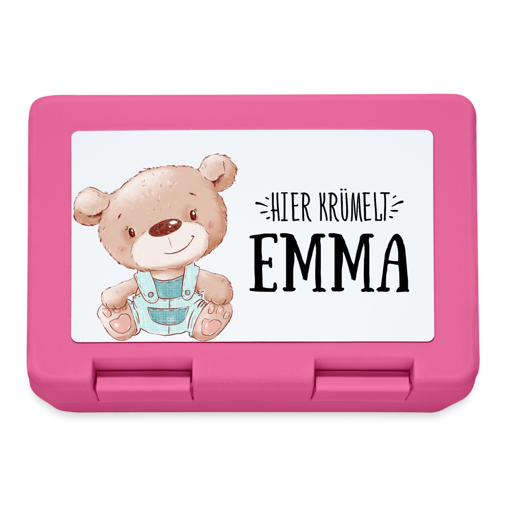 Hier Krümelt Bär + Name (personalisierbar) - Pink