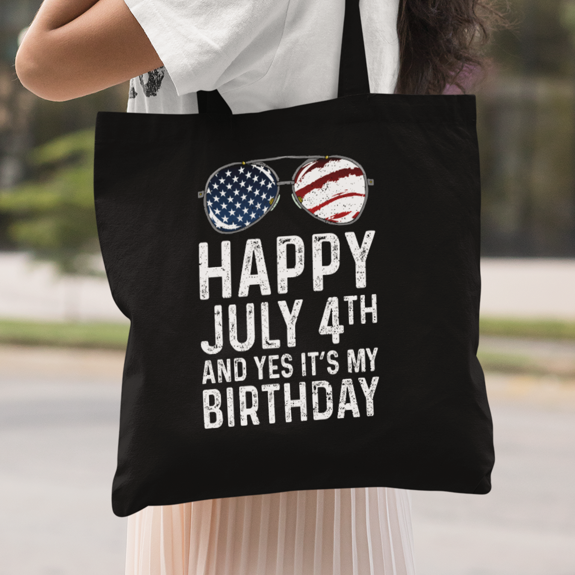 Happy 4th Of July And Yes It's My Birthday Stoffbeutel - DESIGNSBYJNK5.COM