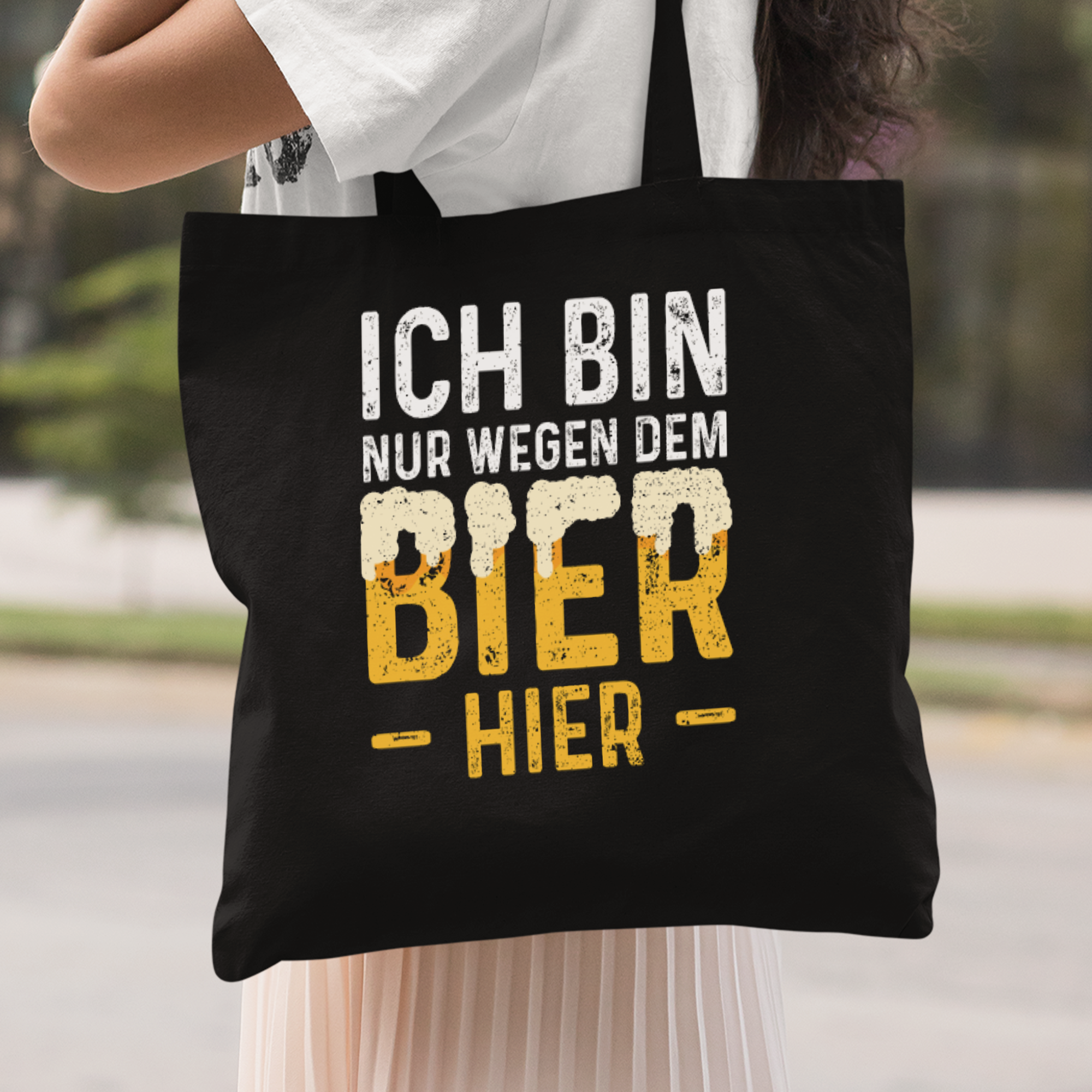 Ich Bin Nur Wegen Dem Bier Hier Stoffbeutel - DESIGNSBYJNK5.COM