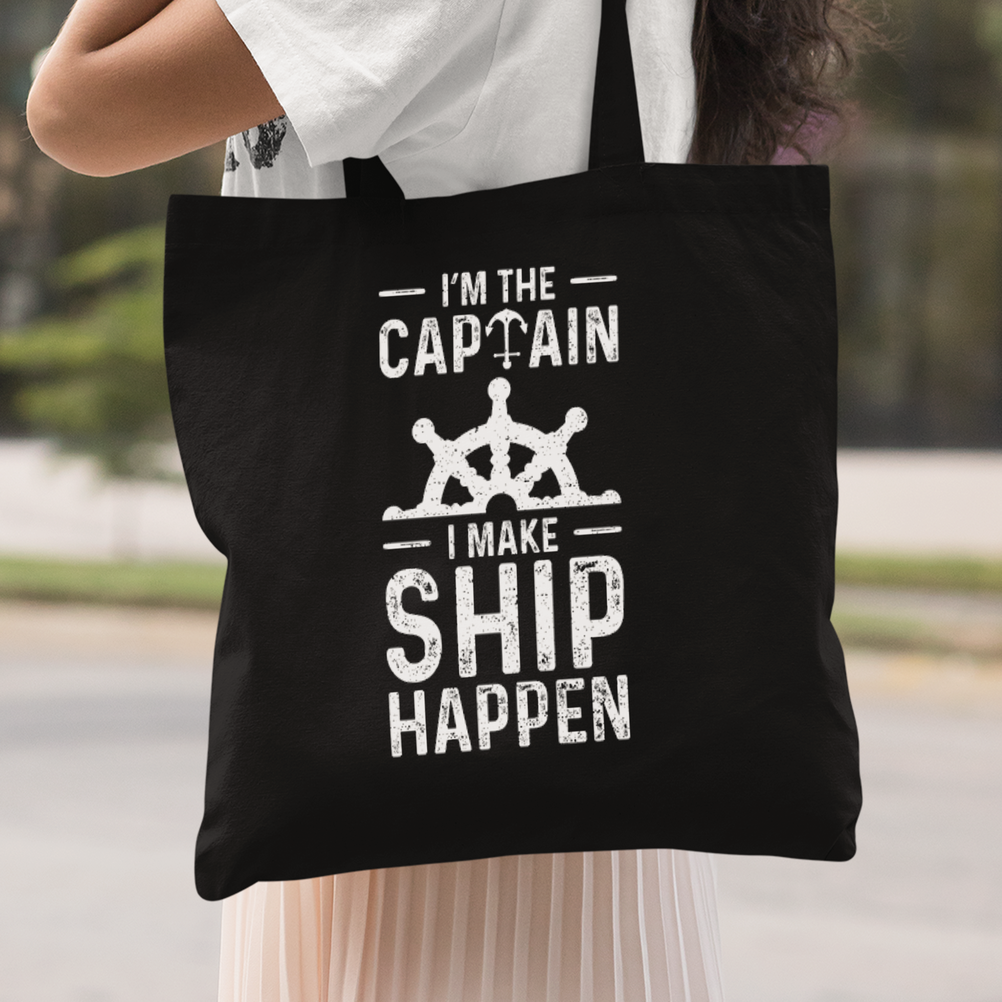 I'm The Captain I Make Ship Happen Stoffbeutel - DESIGNSBYJNK5.COM