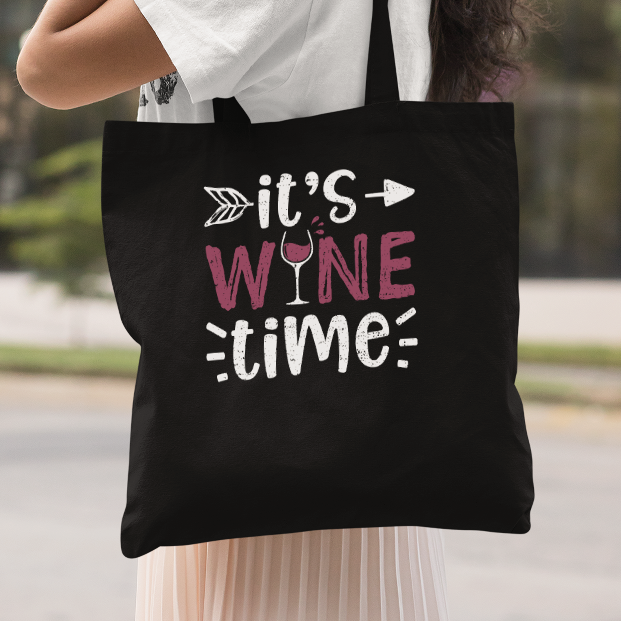 It's Wine Time Stoffbeutel - DESIGNSBYJNK5.COM