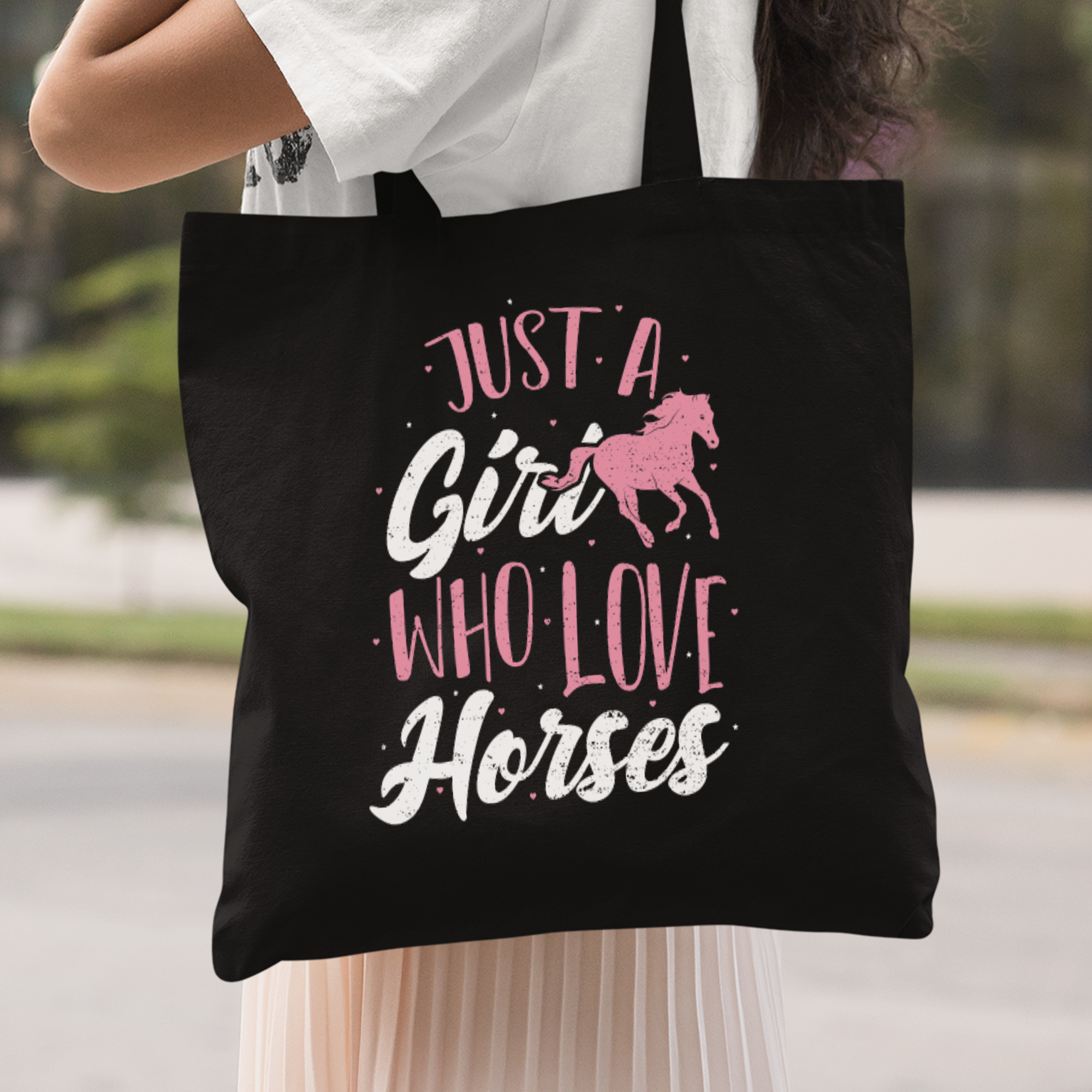 Just A Girl Who Love Horses Stoffbeutel - DESIGNSBYJNK5.COM