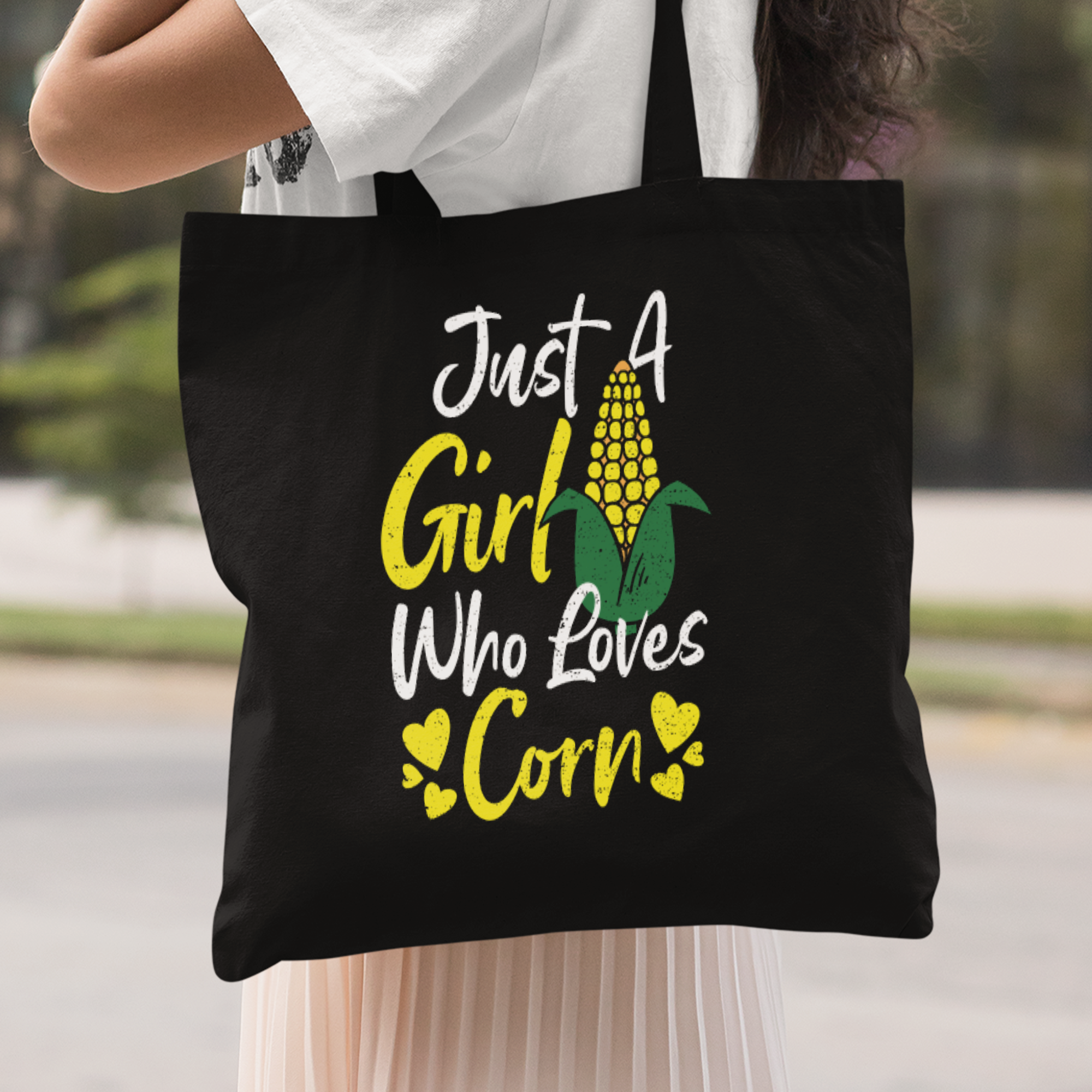 Just A Girl Who Loves Corn Stoffbeutel - DESIGNSBYJNK5.COM