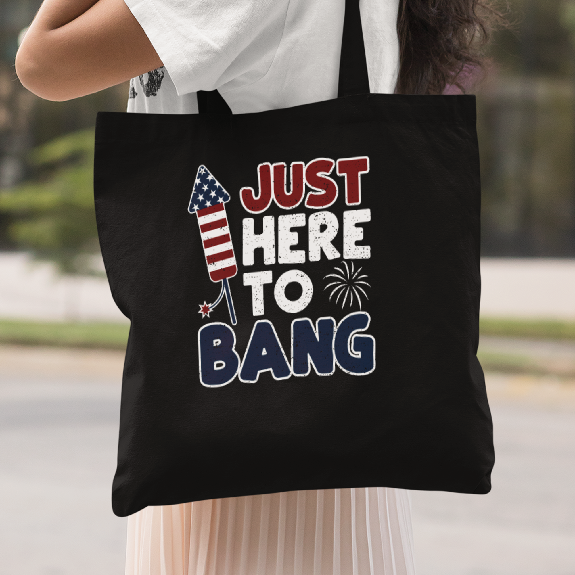 Just Here To Bang Stoffbeutel - DESIGNSBYJNK5.COM