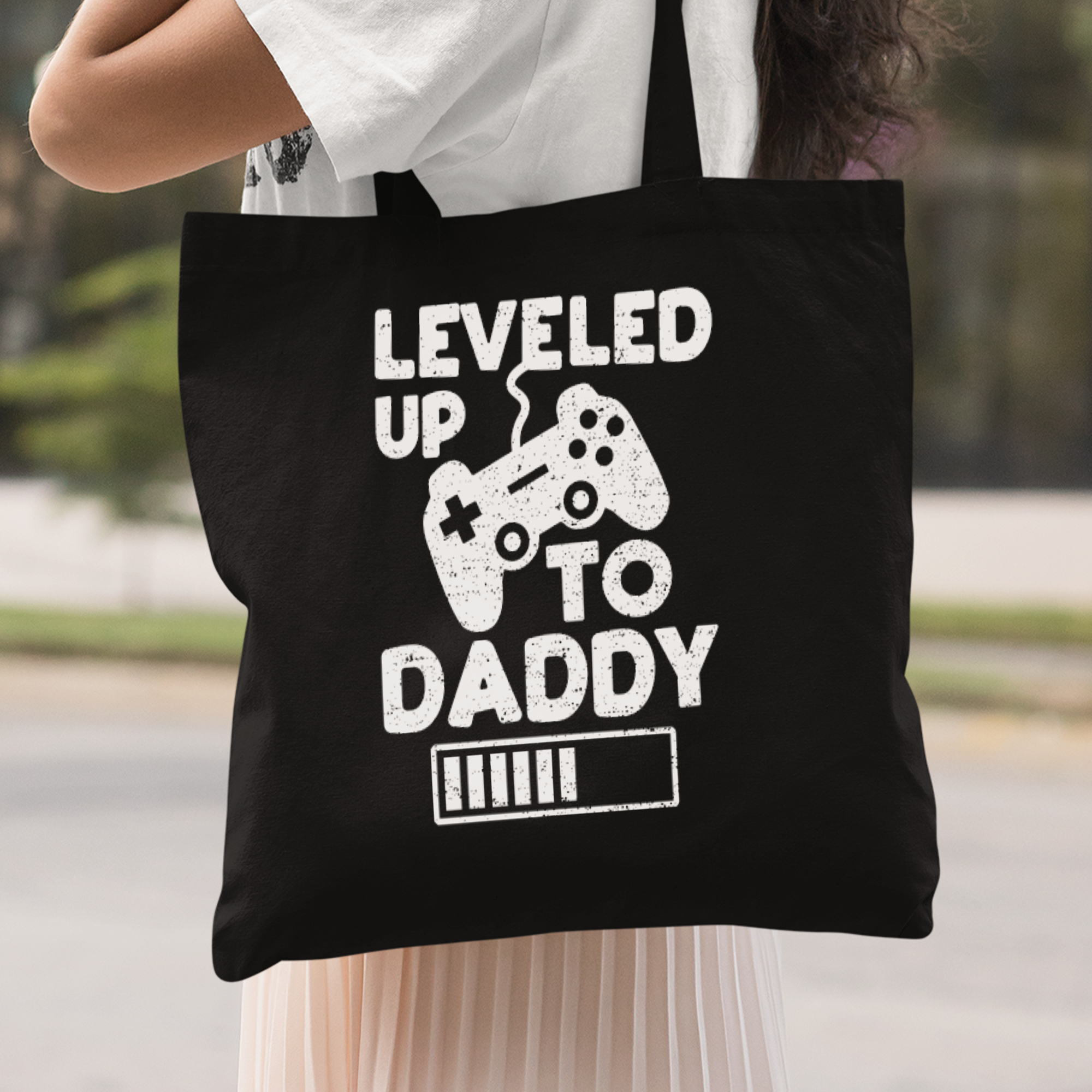 Leveled Up To Daddy Stoffbeutel - DESIGNSBYJNK5.COM