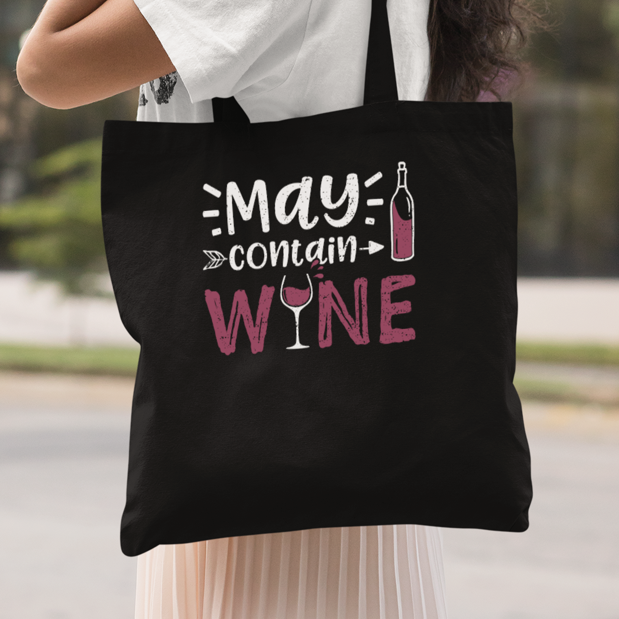 May Contain Wine Stoffbeutel - DESIGNSBYJNK5.COM