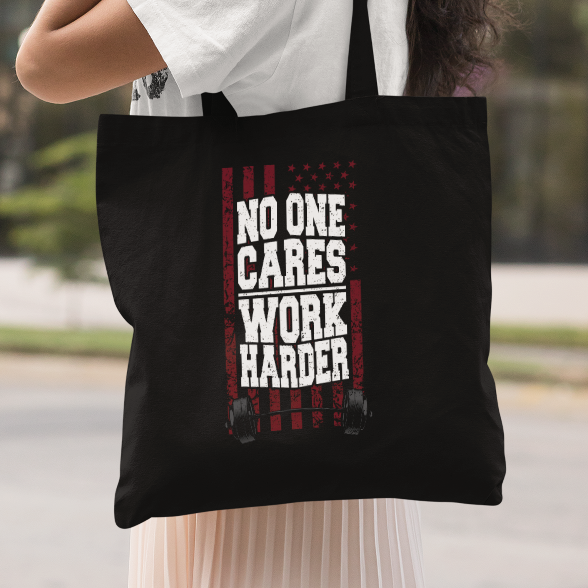 No One Cares Work Harder Stoffbeutel - DESIGNSBYJNK5.COM