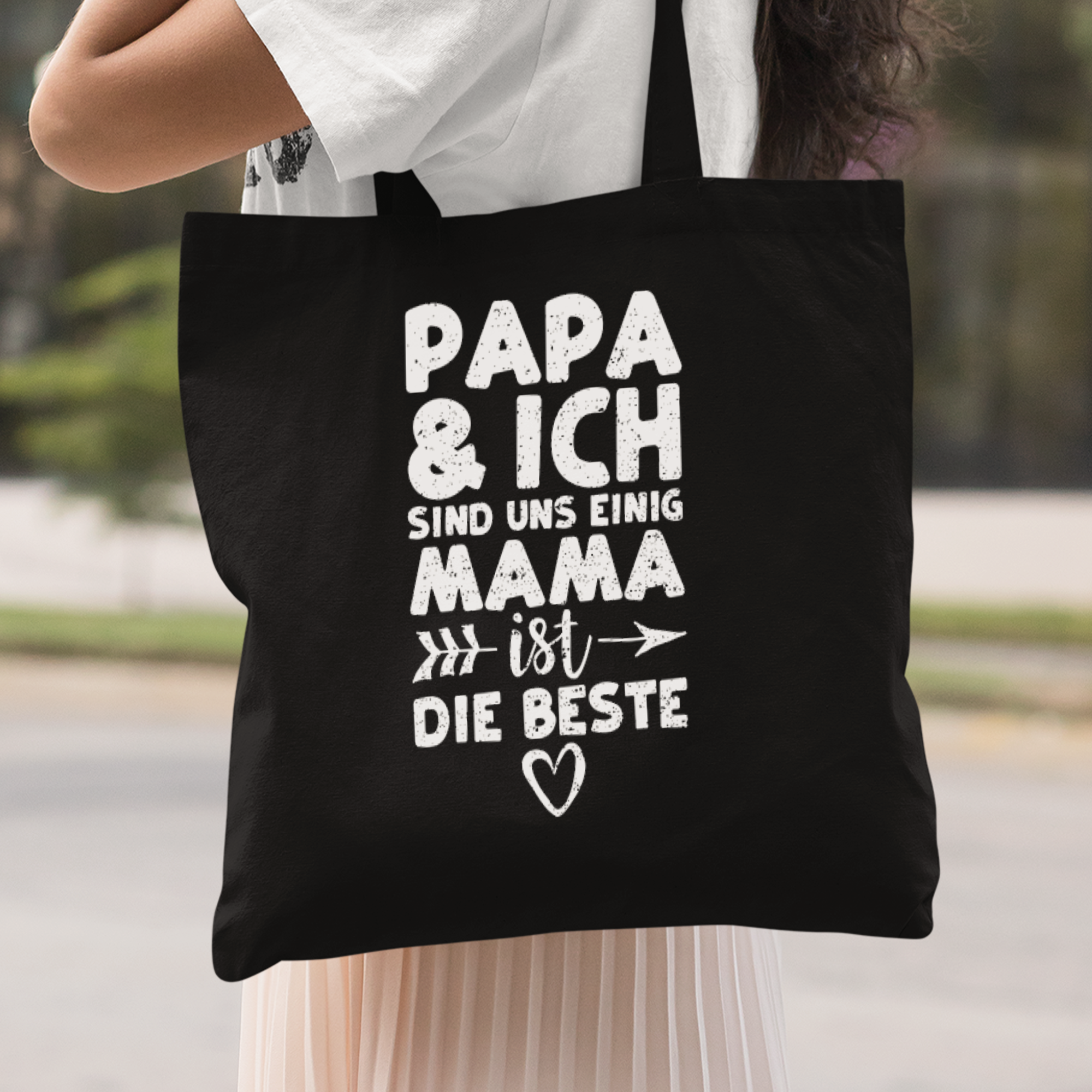 Papa Und Ich Sind Uns Einig Mama Ist Die Beste Stoffbeutel - DESIGNSBYJNK5.COM