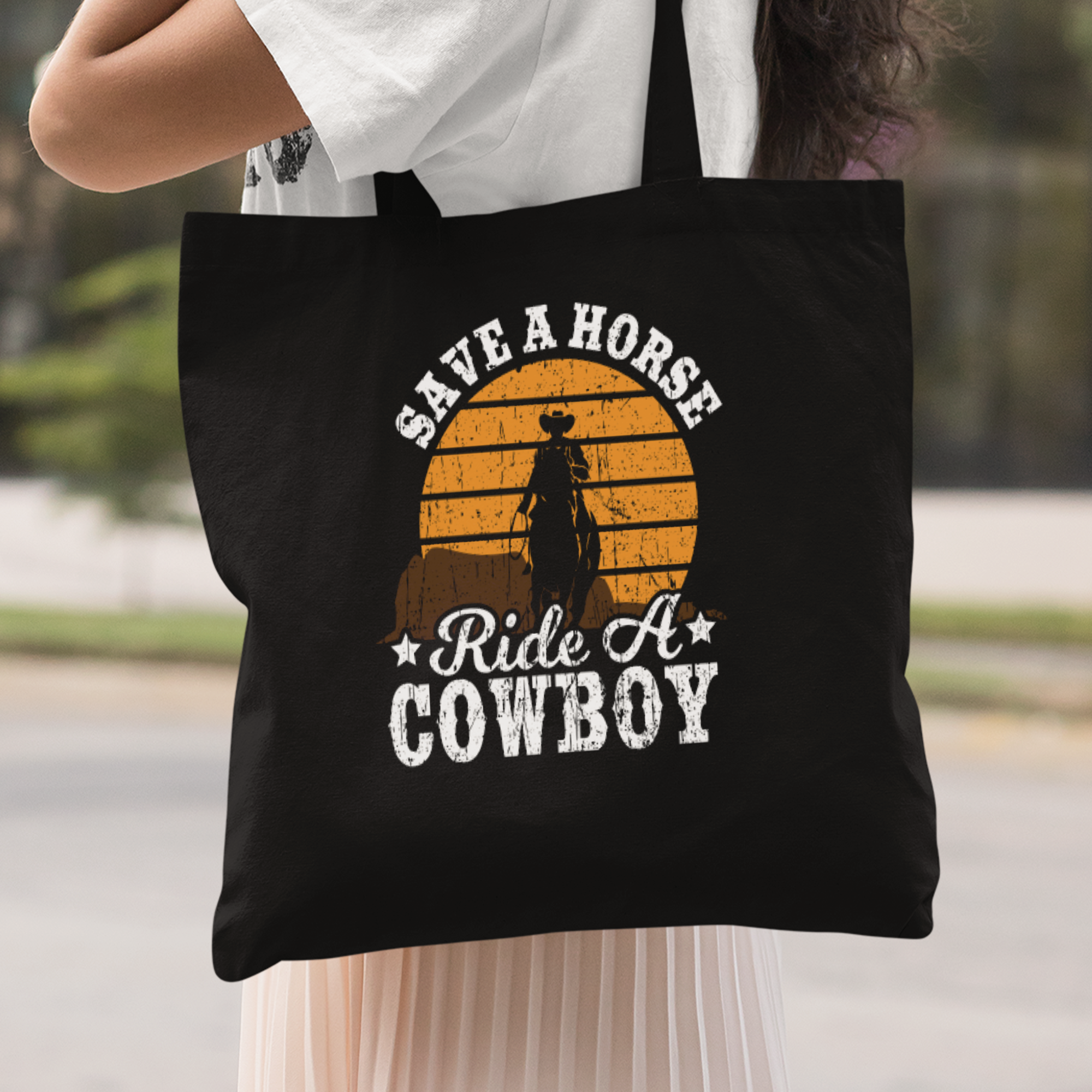 Save A Horse Ride Cowboy Stoffbeutel - DESIGNSBYJNK5.COM