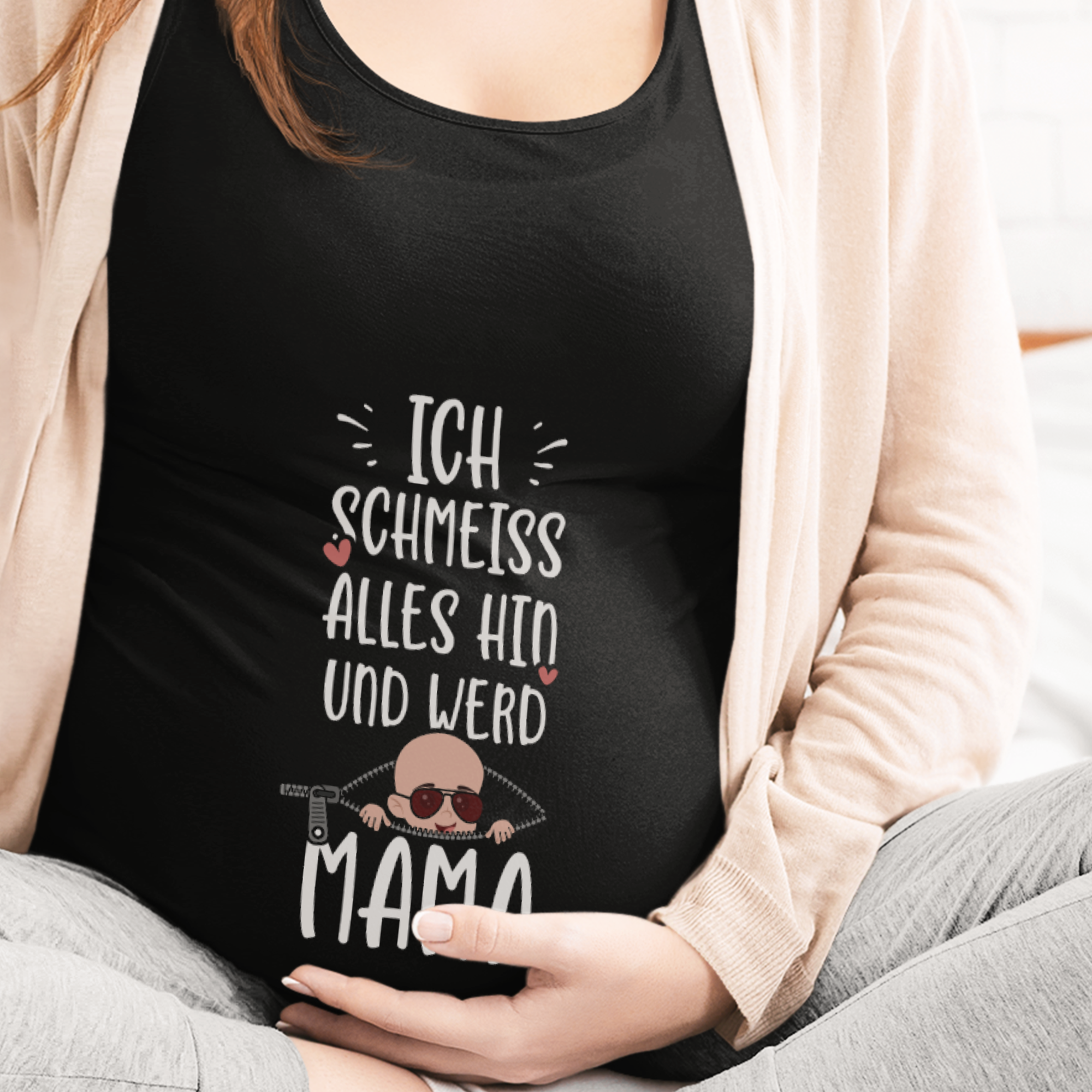 Ich Schmeiss Alles Hin Und Werd Mama Schwangerschafts T-Shirt - DESIGNSBYJNK5.COM