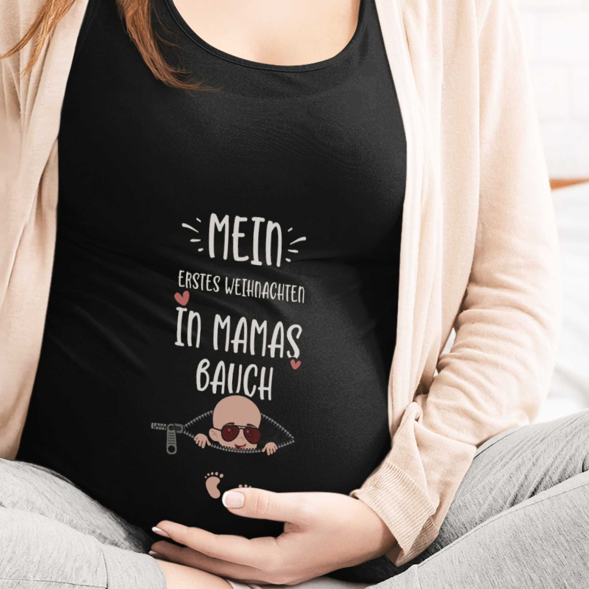 Mein Erstes Weihnachten In Mamas Bauch Schwangerschafts T-Shirt - DESIGNSBYJNK5.COM