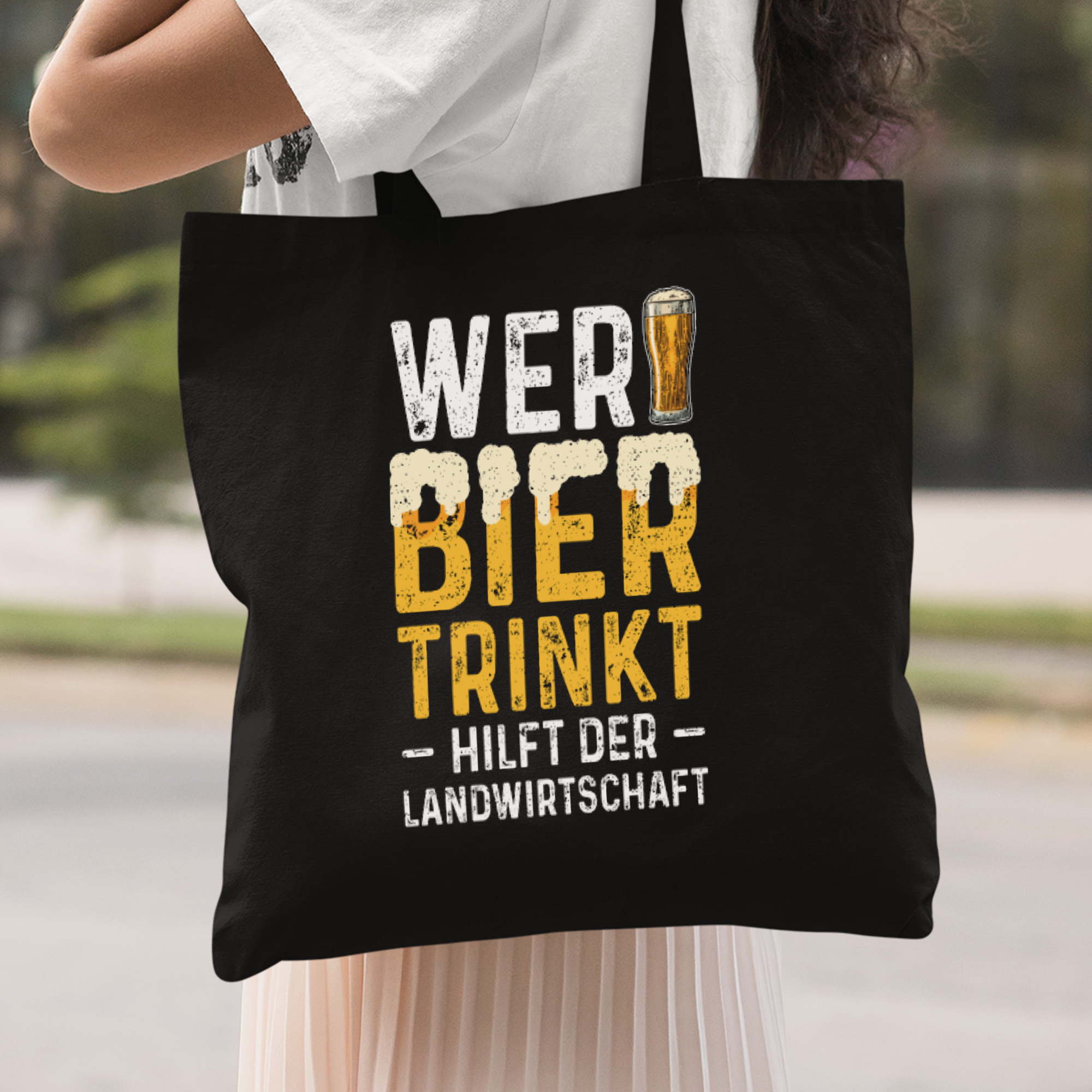 Wer Bier Trinkt Hilft Der Landwirtschaft Stoffbeutel - DESIGNSBYJNK5.COM