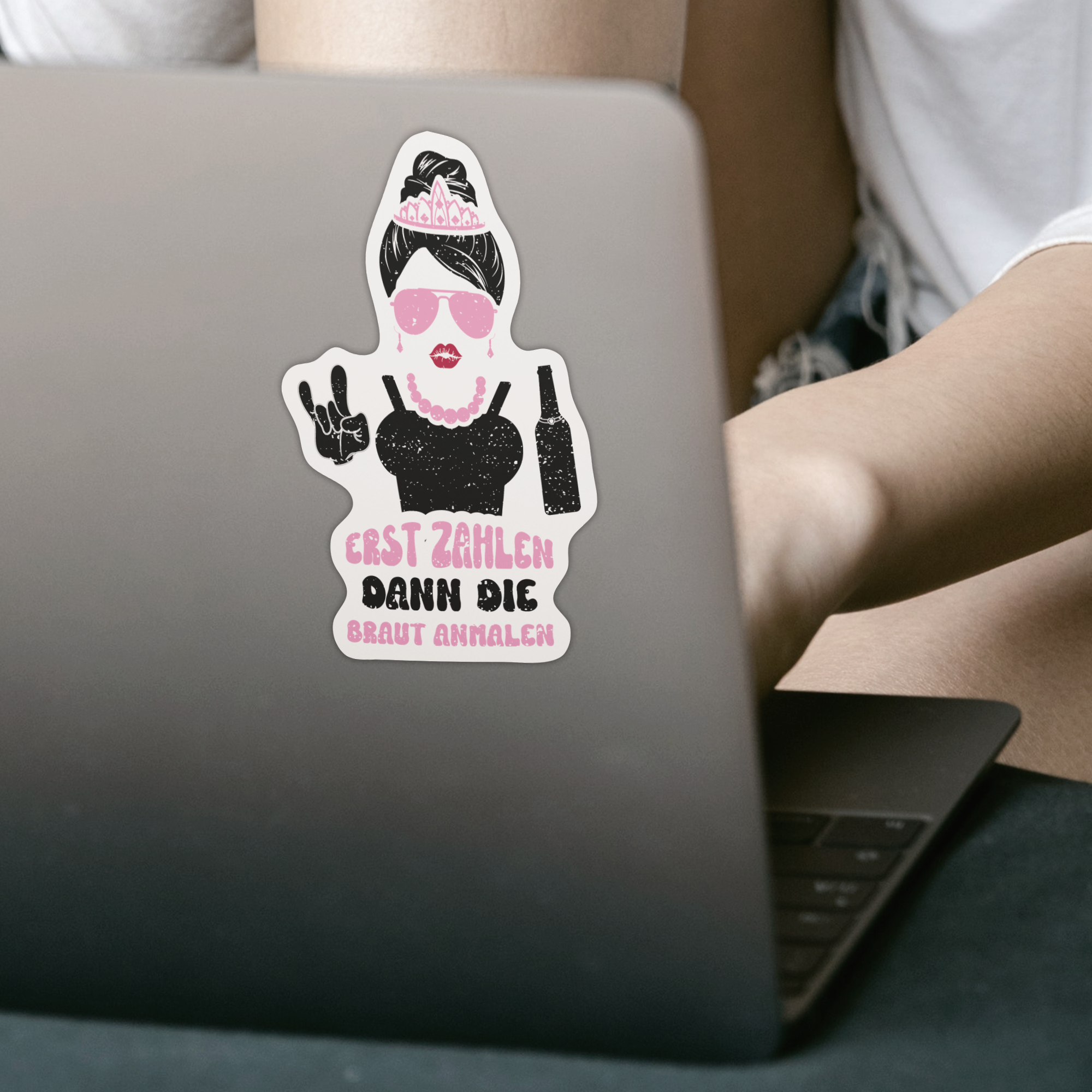 Erst zahlen dann die Braut anmalen Sticker - DESIGNSBYJNK5.COM