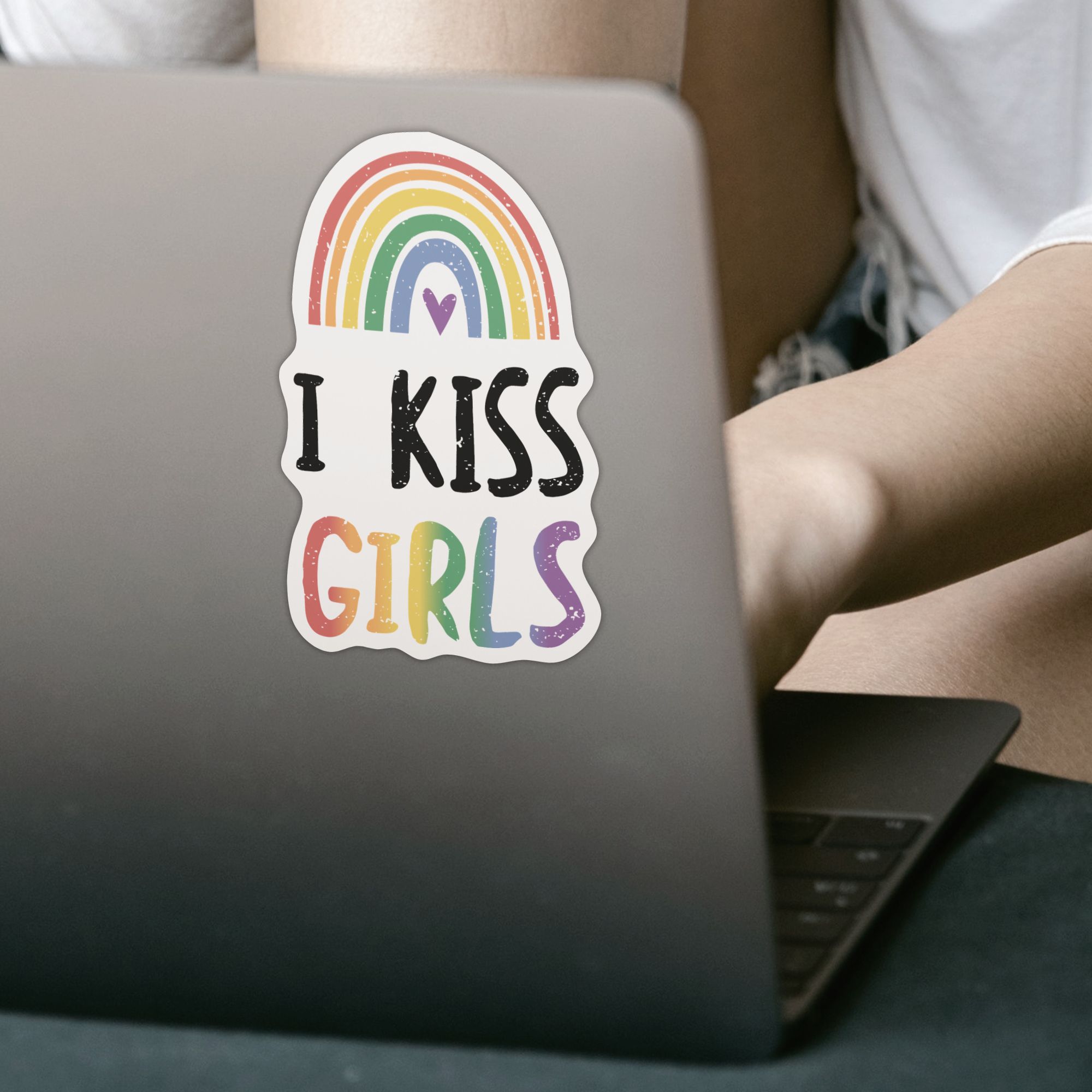 I Kiss Girls Sticker - DESIGNSBYJNK5.COM