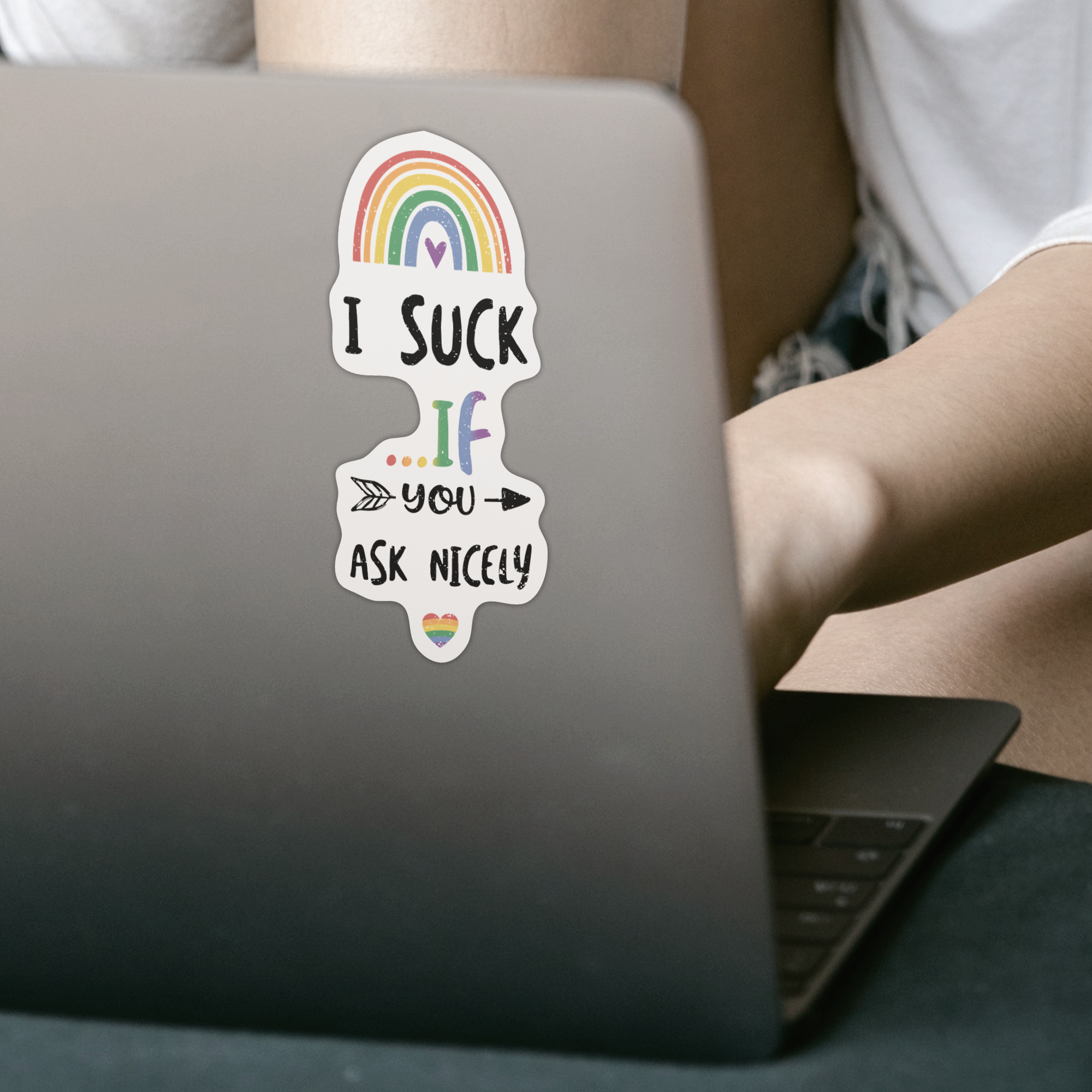 I Suck ...If You Ask Nicely Sticker - DESIGNSBYJNK5.COM