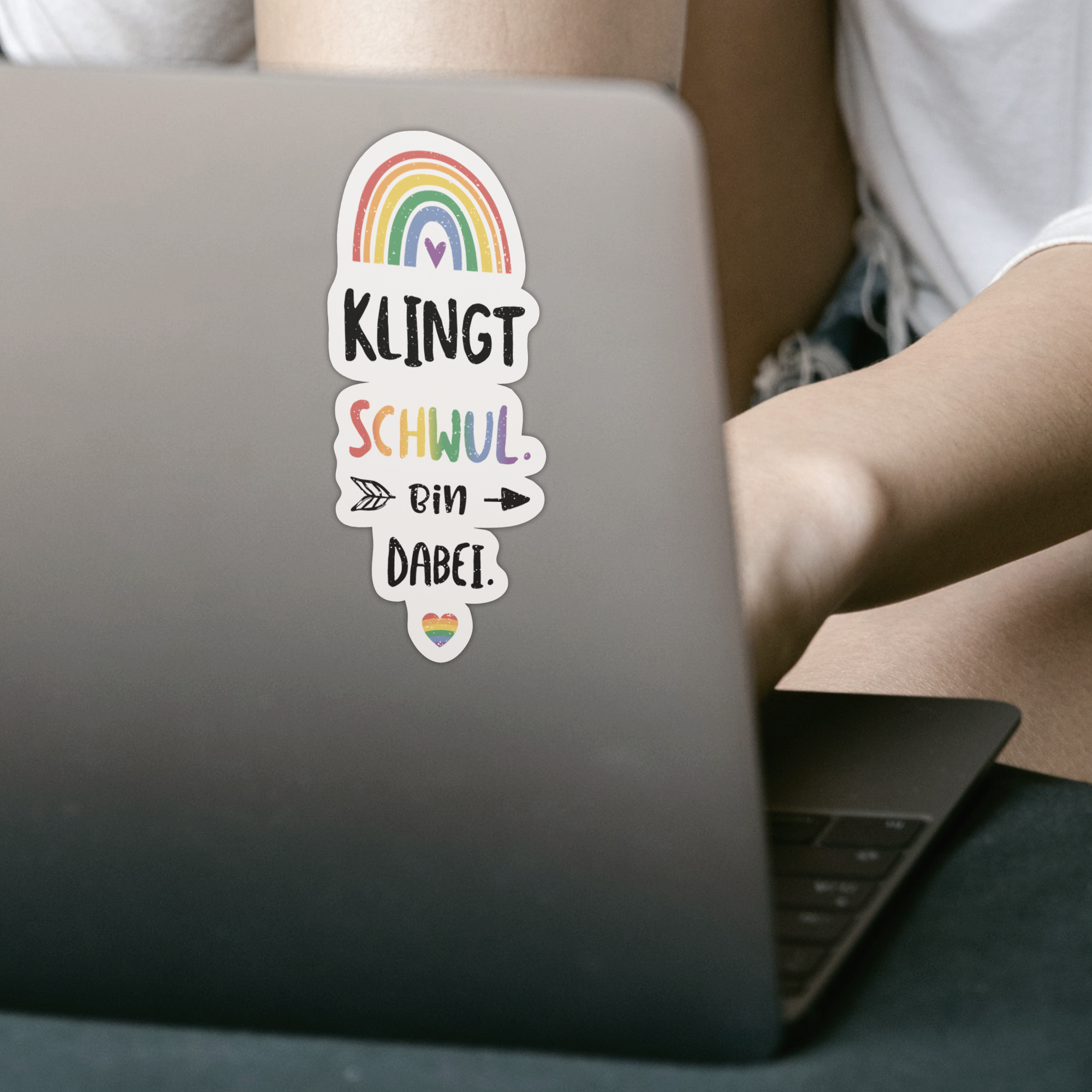 Klingt Schwul. Bin Dabei. Sticker - DESIGNSBYJNK5.COM