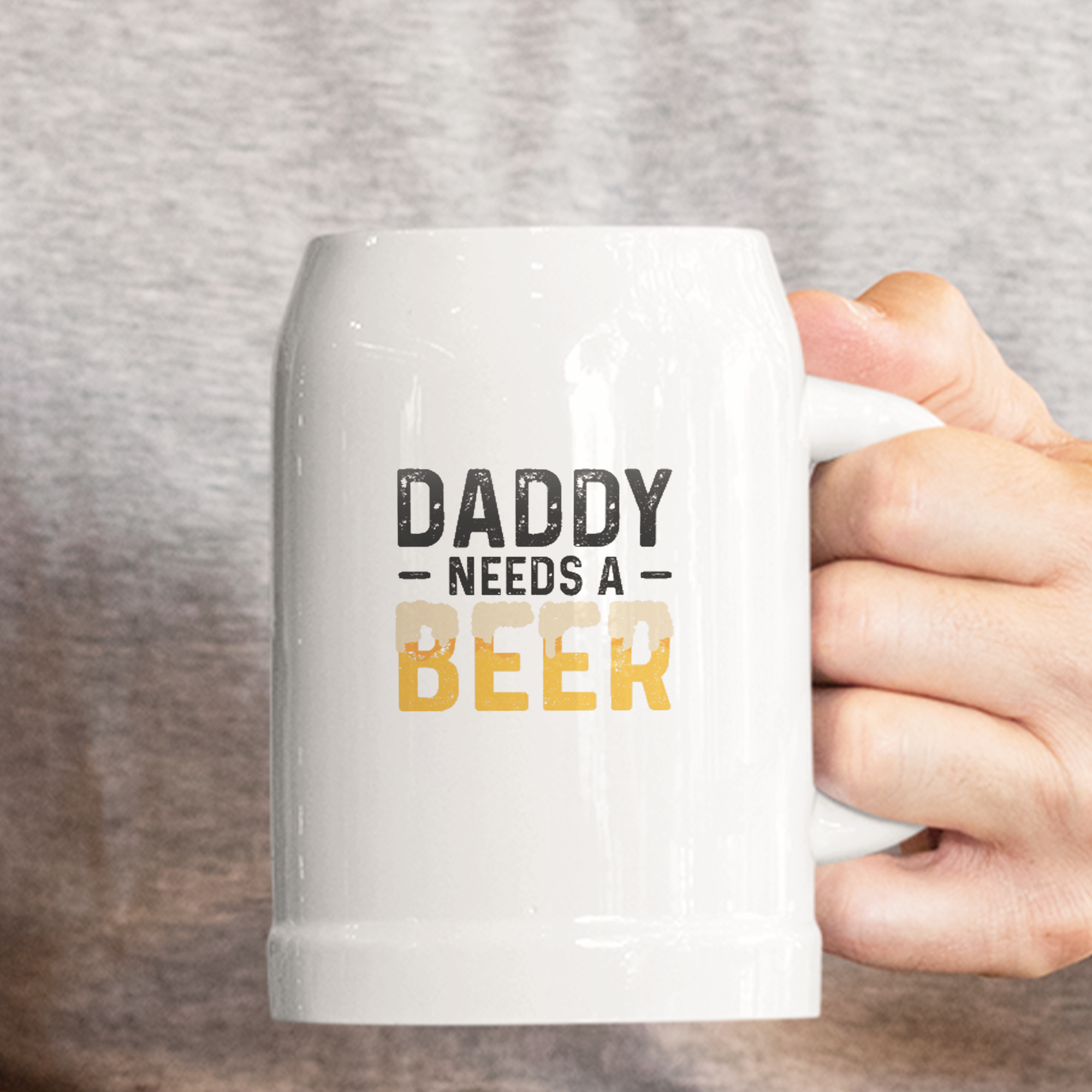 Daddy Needs A Beer Bierkrug - DESIGNSBYJNK5.COM