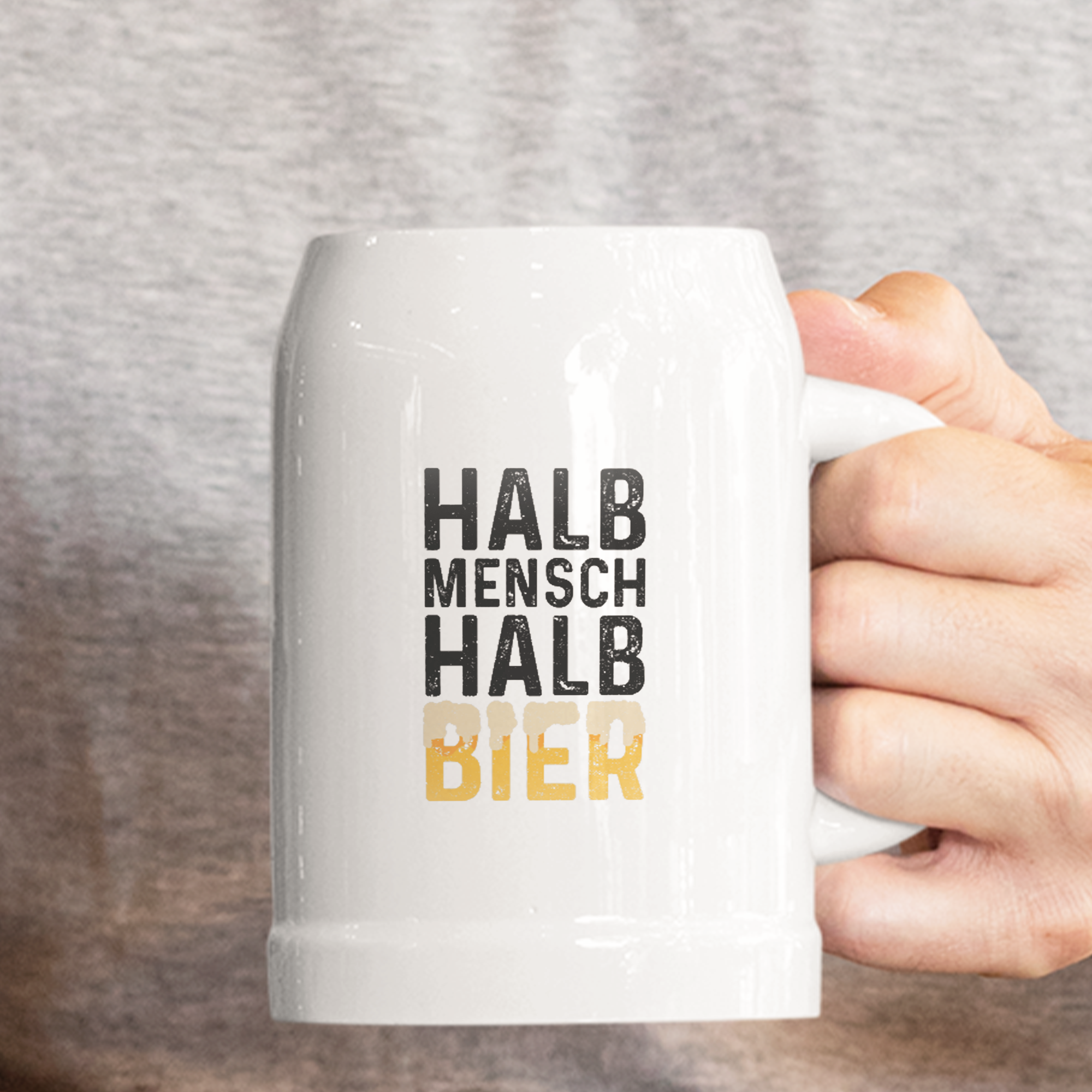 Halb Mensch Halb Bier Bierkrug - DESIGNSBYJNK5.COM