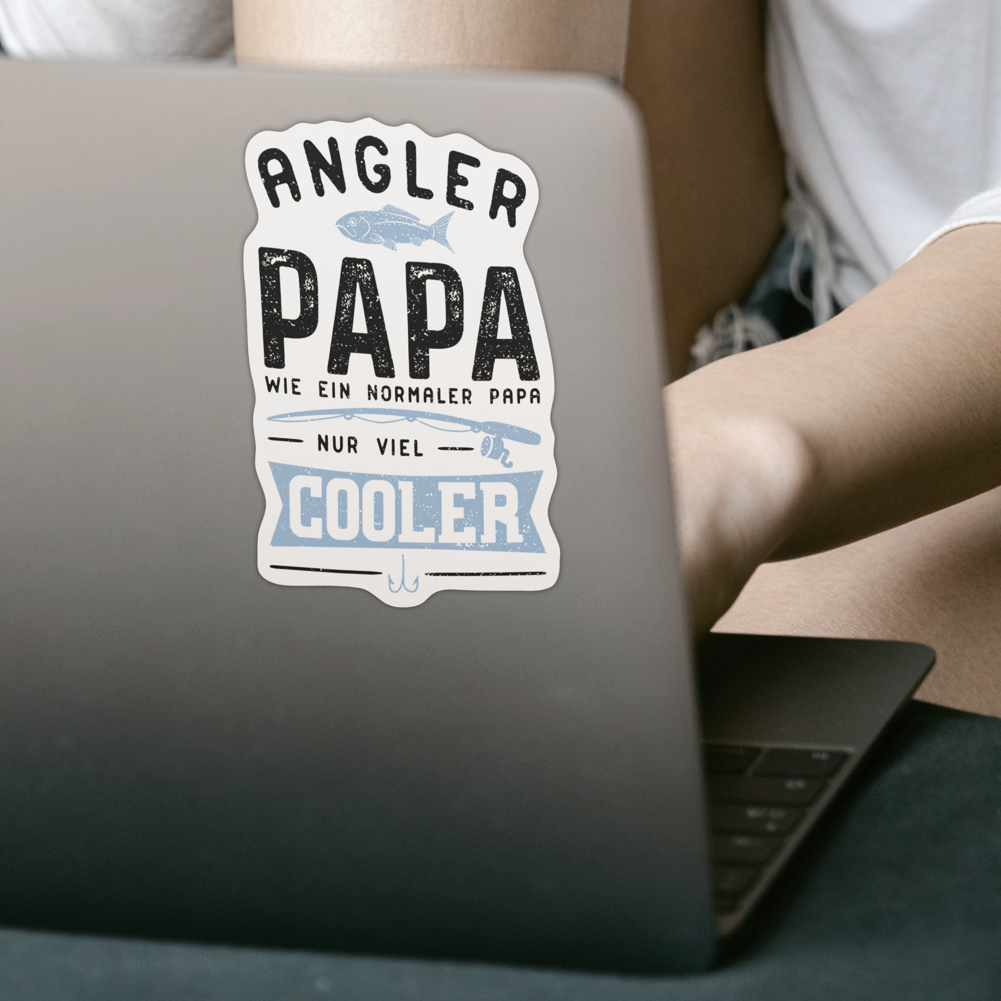 Angler Papa Wie Ein Normaler Papa Nur Viel Cooler Sticker - DESIGNSBYJNK5.COM