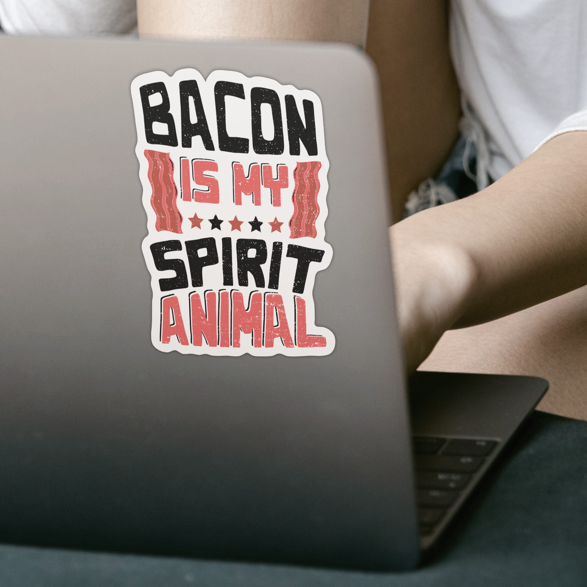 Bacon Is My Spirit Animal Sticker - DESIGNSBYJNK5.COM