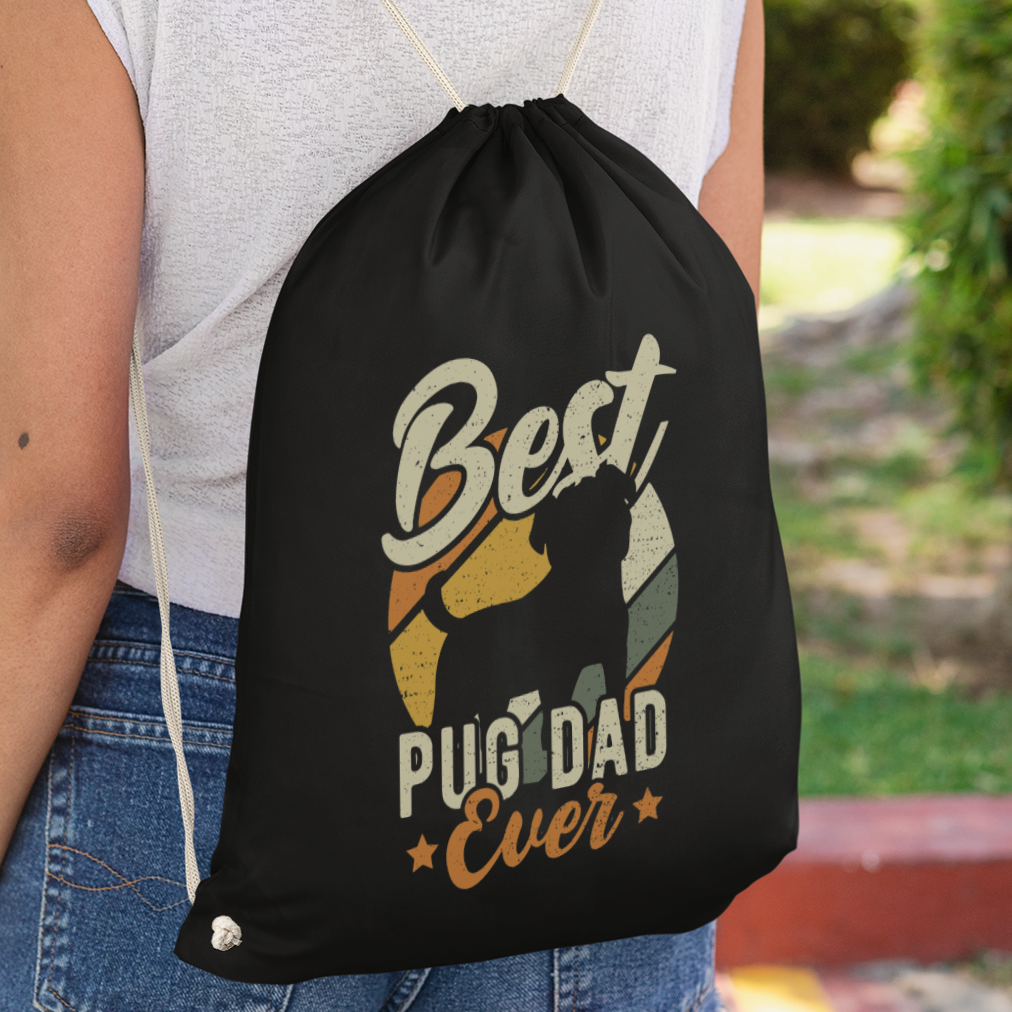 Best Pug Dad Ever Turnbeutel - DESIGNSBYJNK5.COM