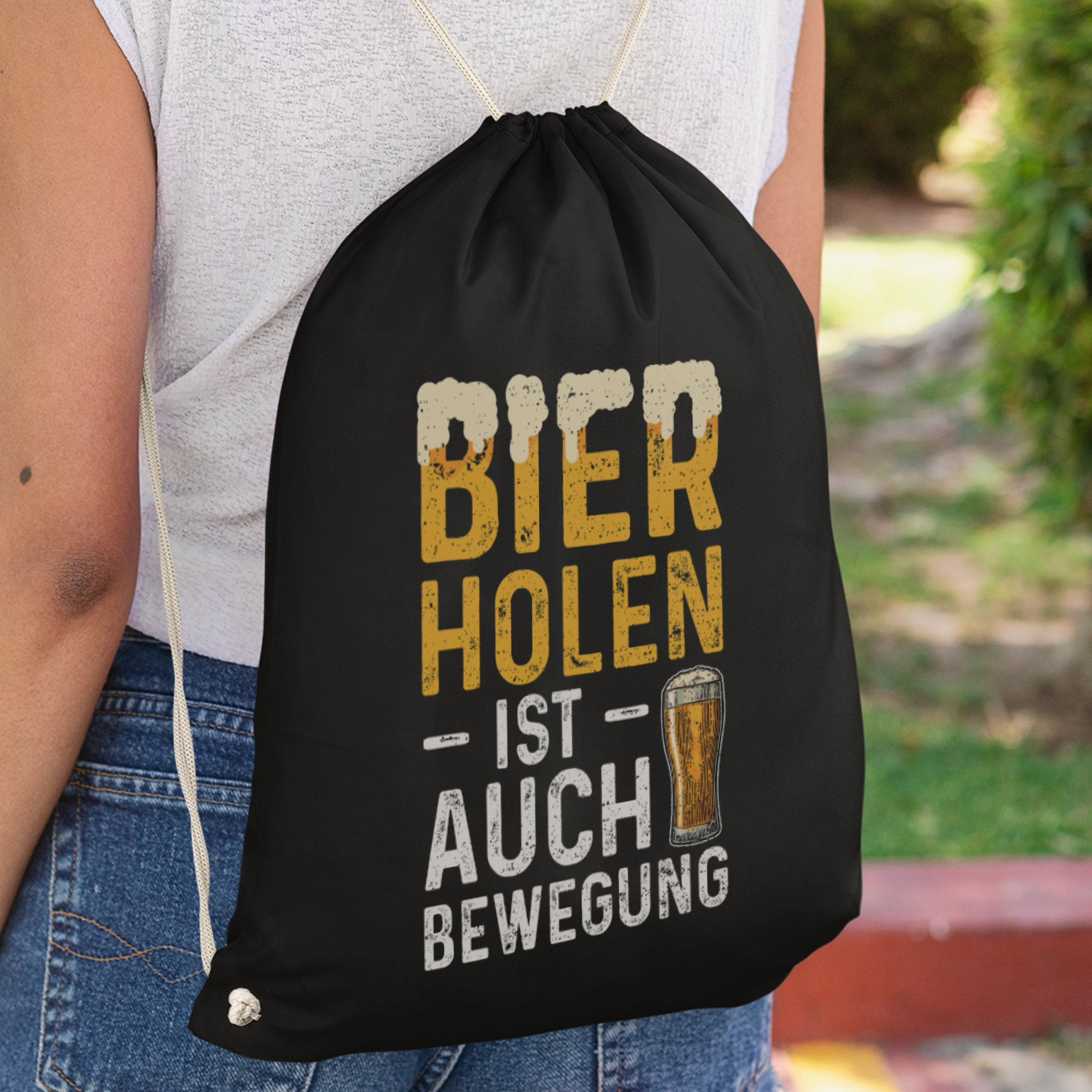 Bier Holen Ist Auch Bewegung Turnbeutel - DESIGNSBYJNK5.COM