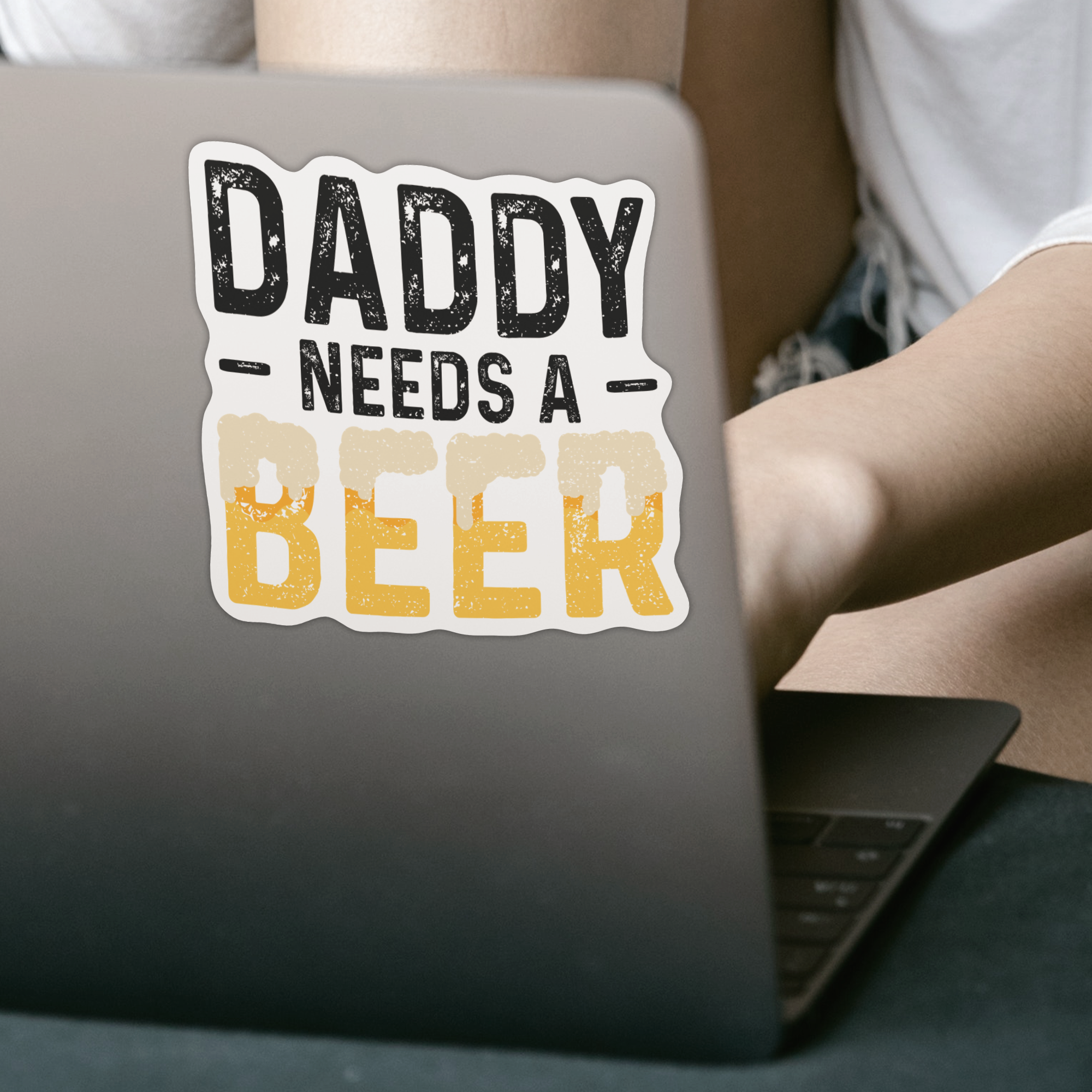 Daddy Needs A Beer Sticker - DESIGNSBYJNK5.COM