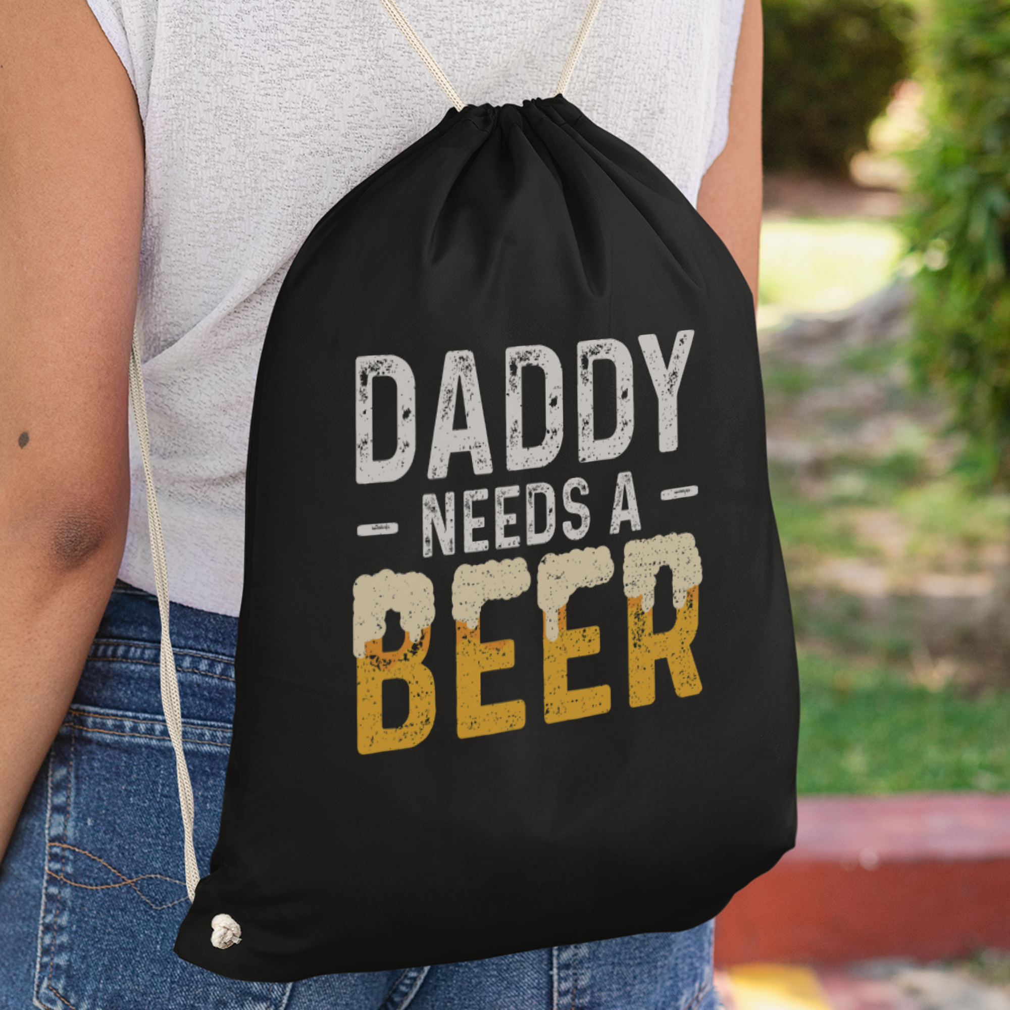 Daddy Needs A Beer Turnbeutel - DESIGNSBYJNK5.COM