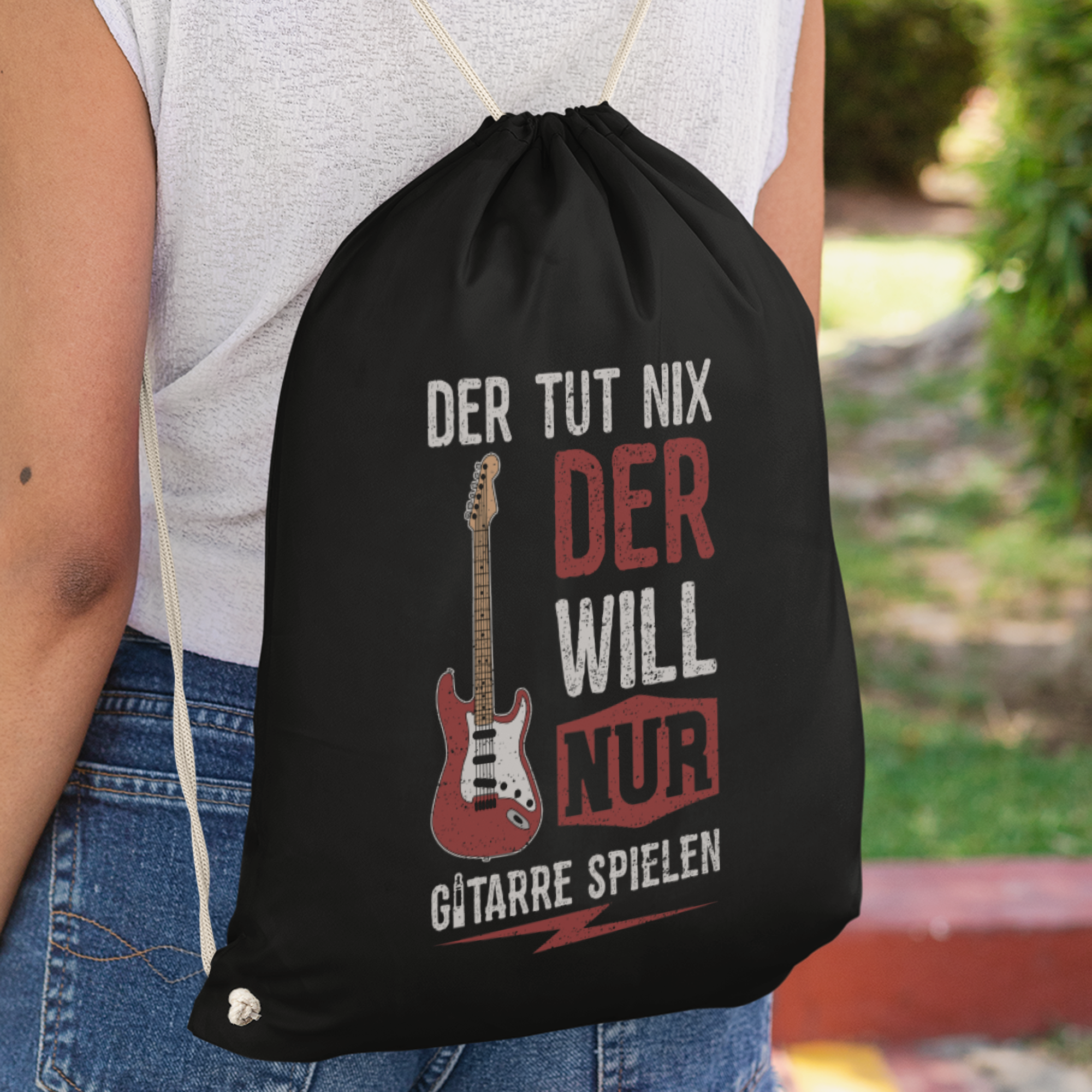 Der Tut Nix Der Will Nur Gitarre Spielen Turnbeutel - DESIGNSBYJNK5.COM