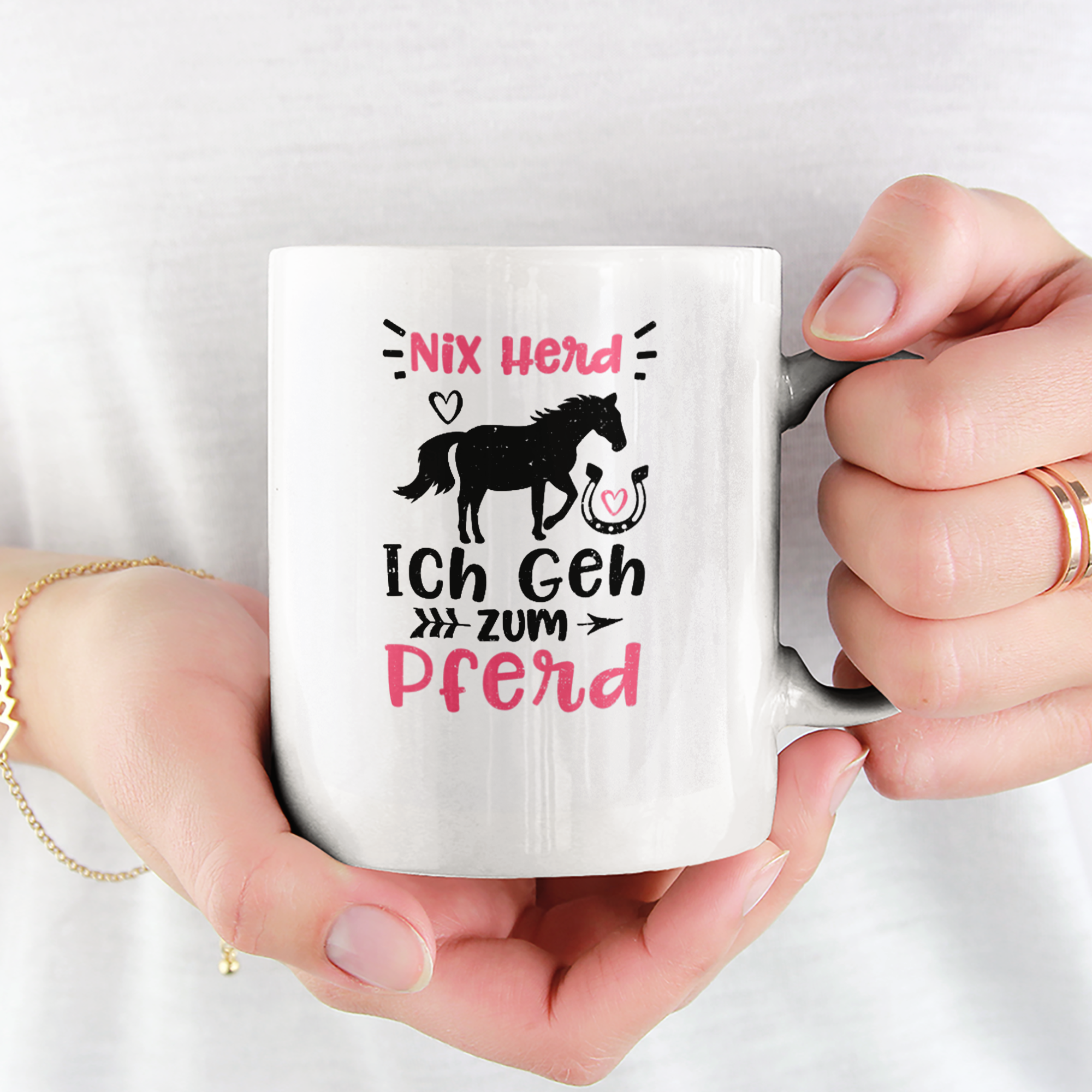 Nix Herd Ich Geh Zum Pferd Tasse - DESIGNSBYJNK5.COM