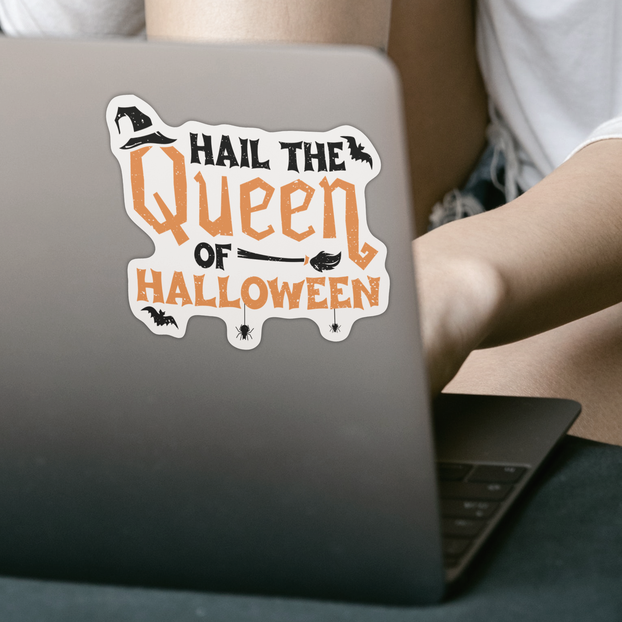 Hail The Queen Of Halloween Sticker - DESIGNSBYJNK5.COM