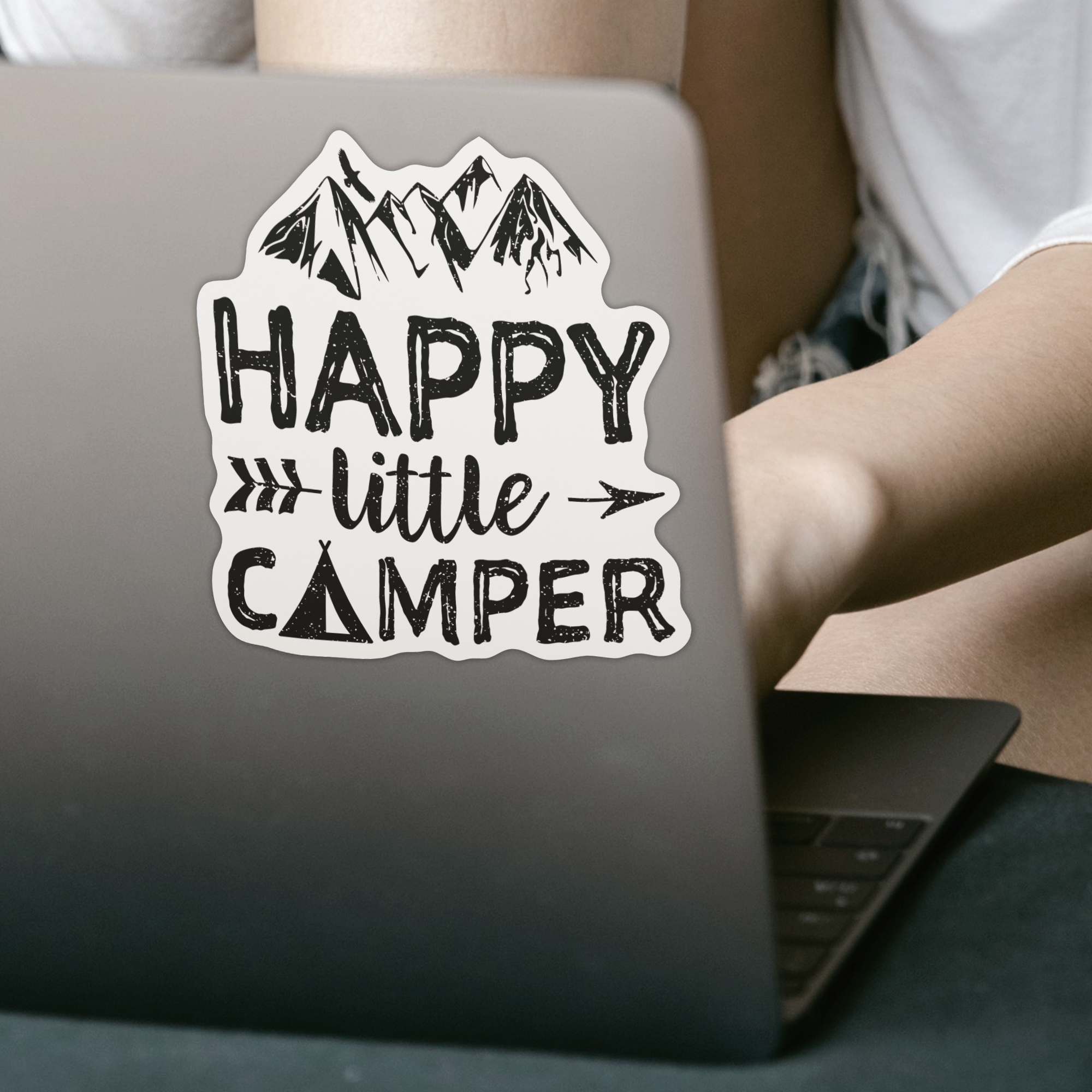 Happy Little Camper Sticker - DESIGNSBYJNK5.COM