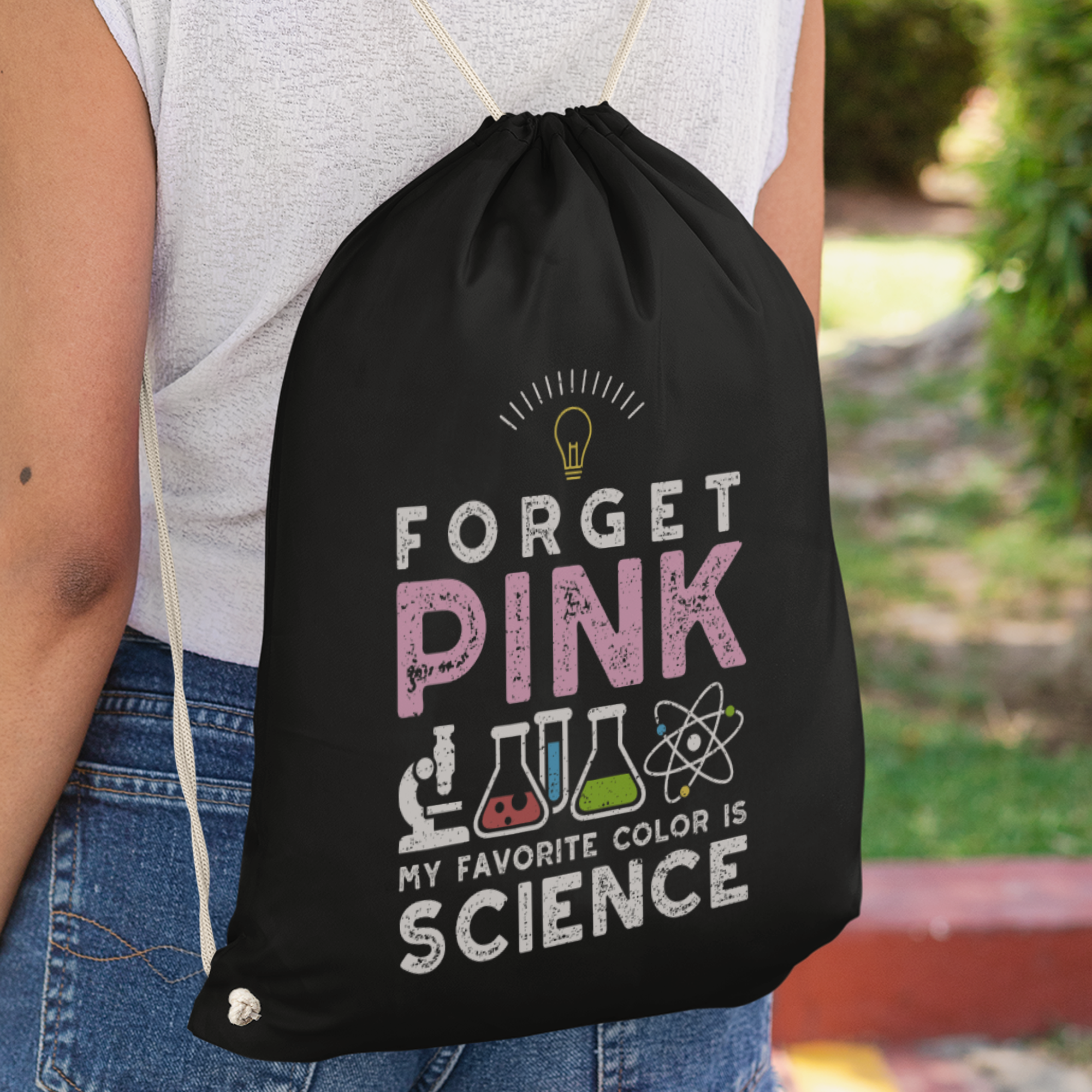 Forget Pink My Favorite Color Is Science Turnbeutel - DESIGNSBYJNK5.COM