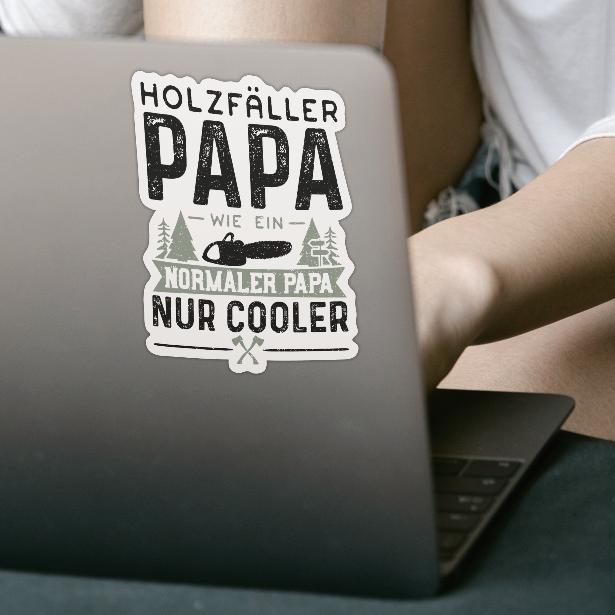 Holzfäller Papa Wie Ein Normaler Papa Nur Cooler Sticker - DESIGNSBYJNK5.COM
