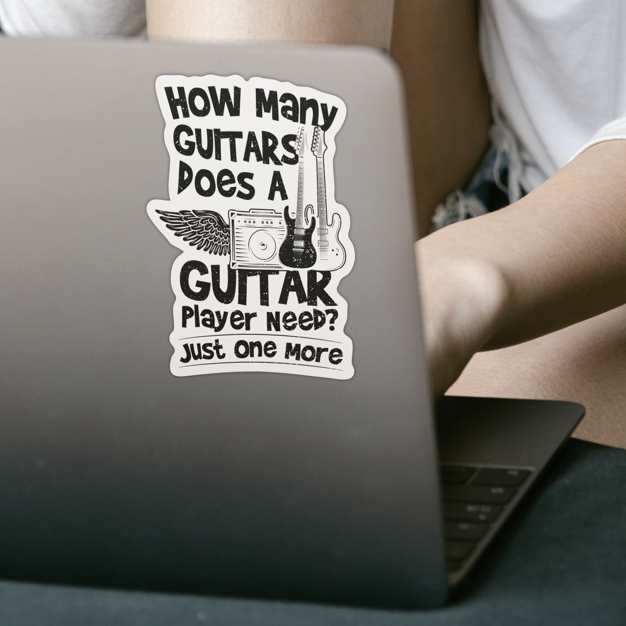 How Many Guitars Does A Guitar Player Need Just One More Sticker - DESIGNSBYJNK5.COM