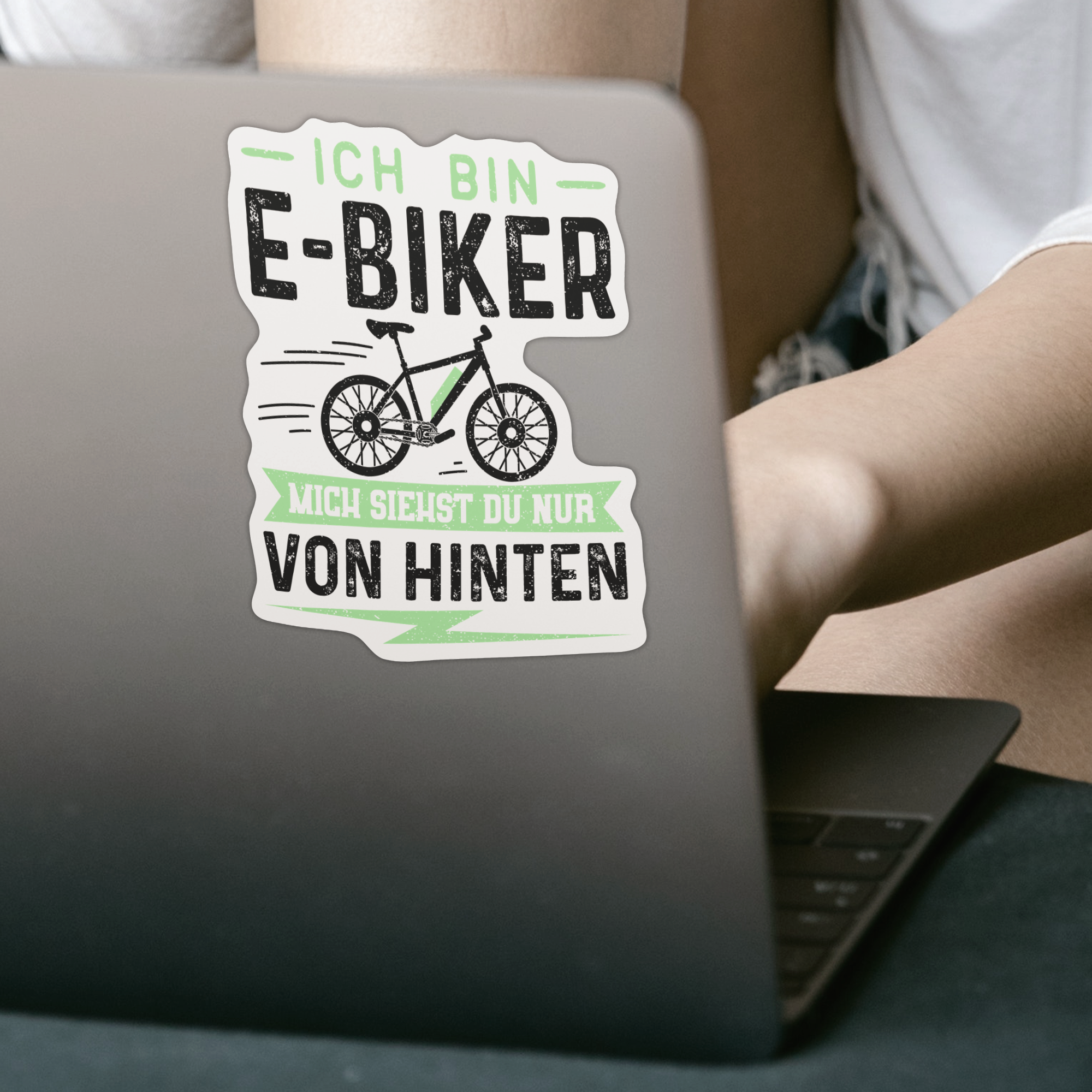 Ich Bin E-Biker Mich Siehst Du Nur Von Hinten Sticker - DESIGNSBYJNK5.COM