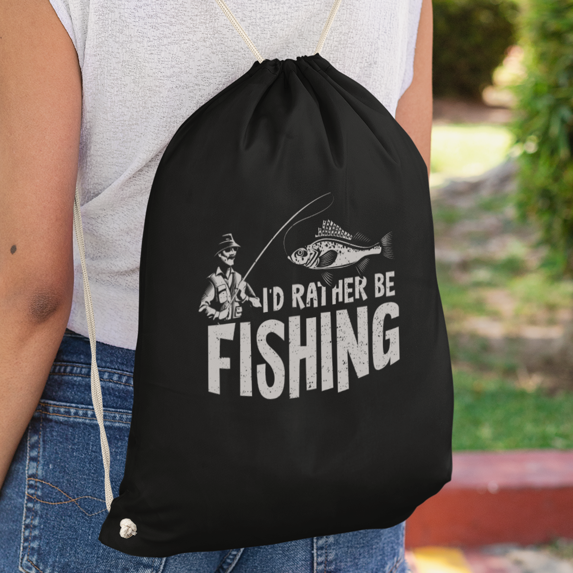 I'd Rather Be Fishing Turnbeutel - DESIGNSBYJNK5.COM