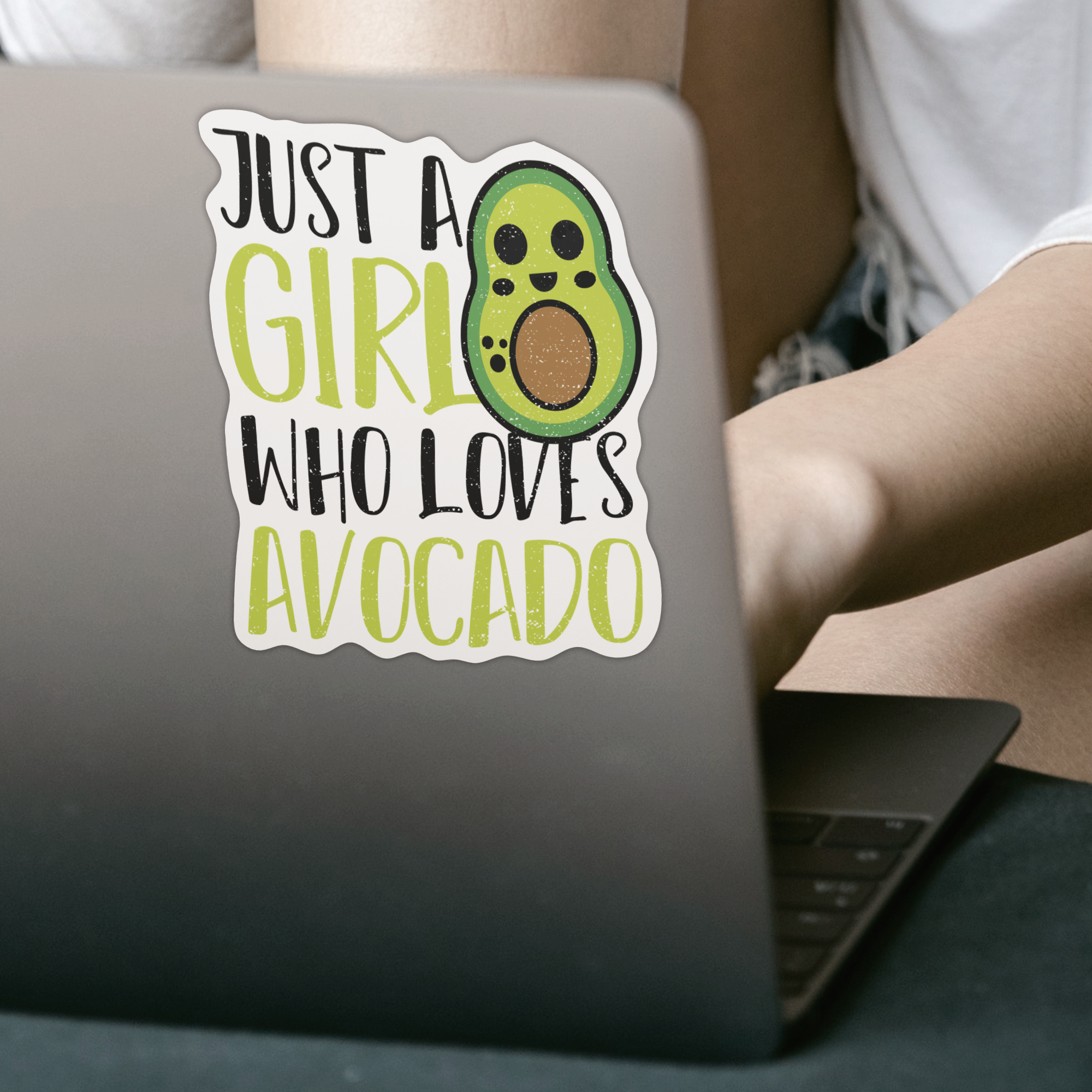 Just A Girl Who Loves Avocado Sticker - DESIGNSBYJNK5.COM