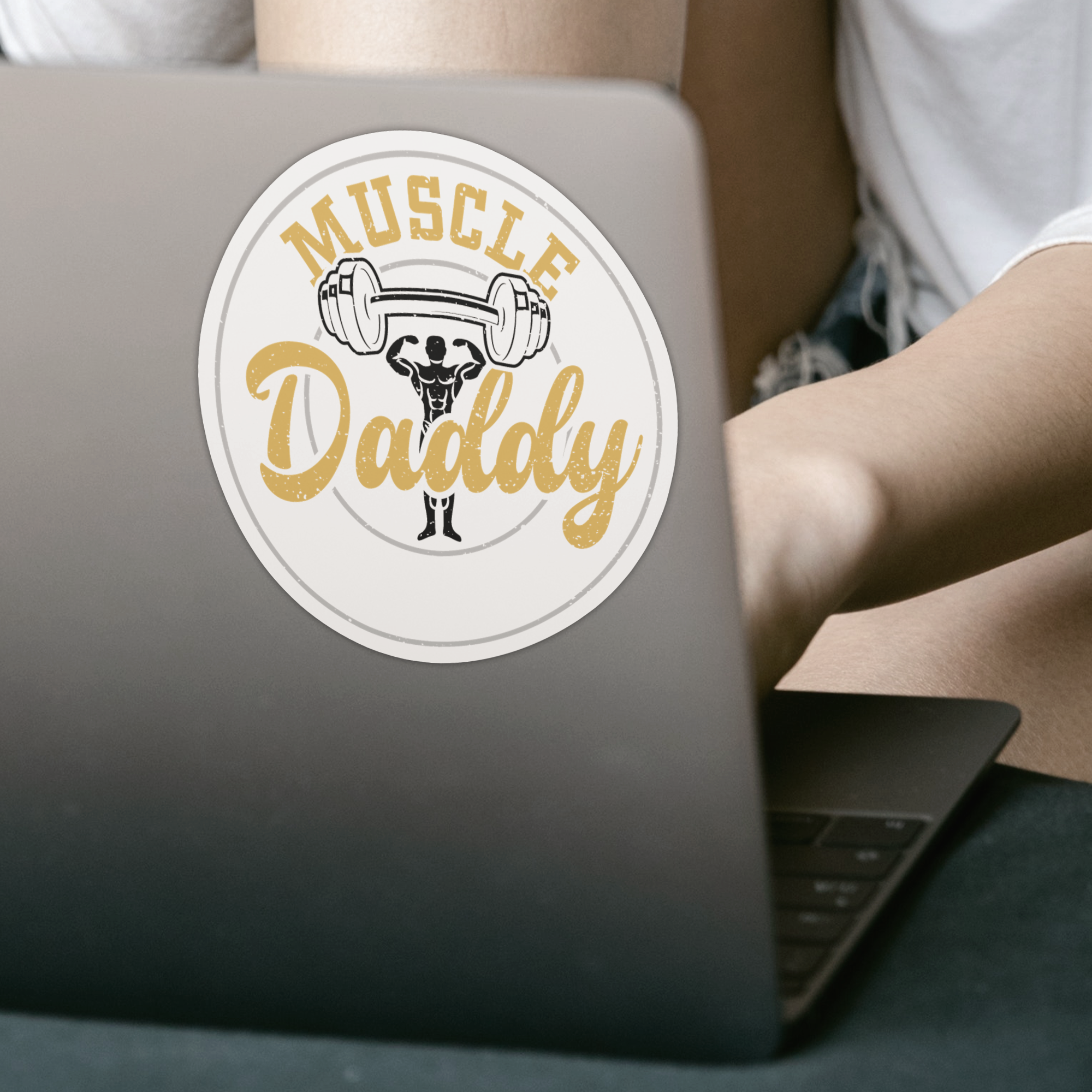 Muscle Daddy Sticker - DESIGNSBYJNK5.COM